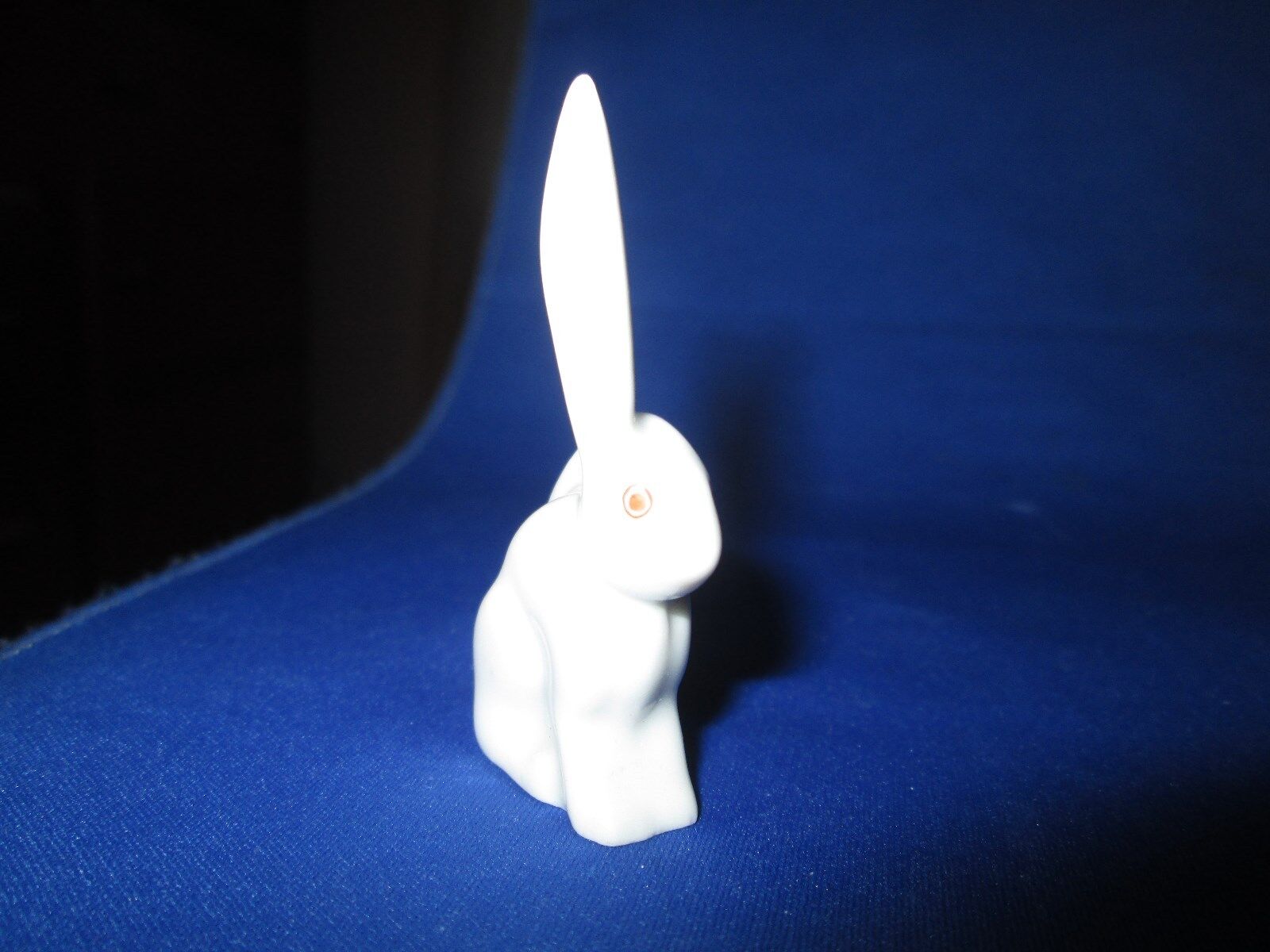 Herend Hungary Figurine Albino White Rabbit One Ear Up one Down Lop 3 1/4\