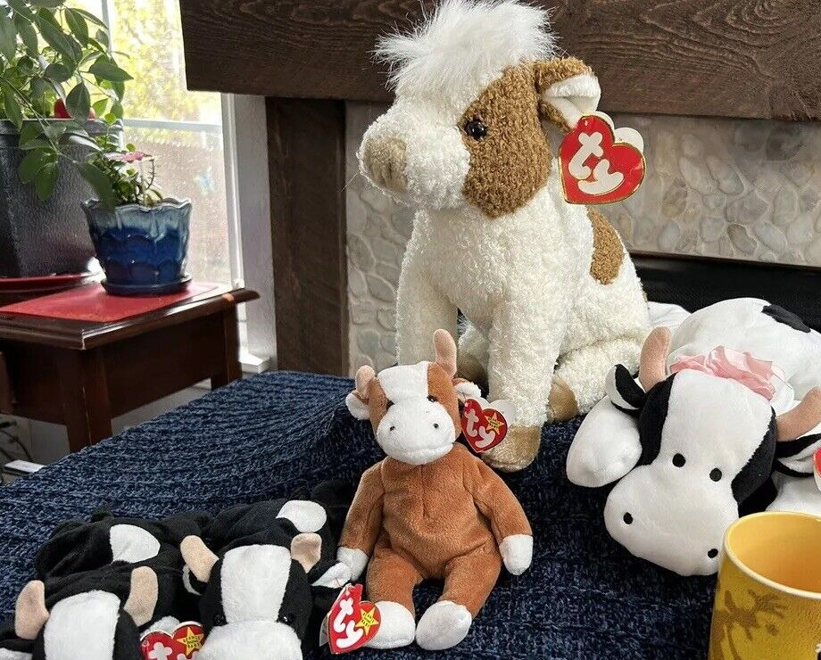Rare Ty 1994 Classic PVC Cow Collection.