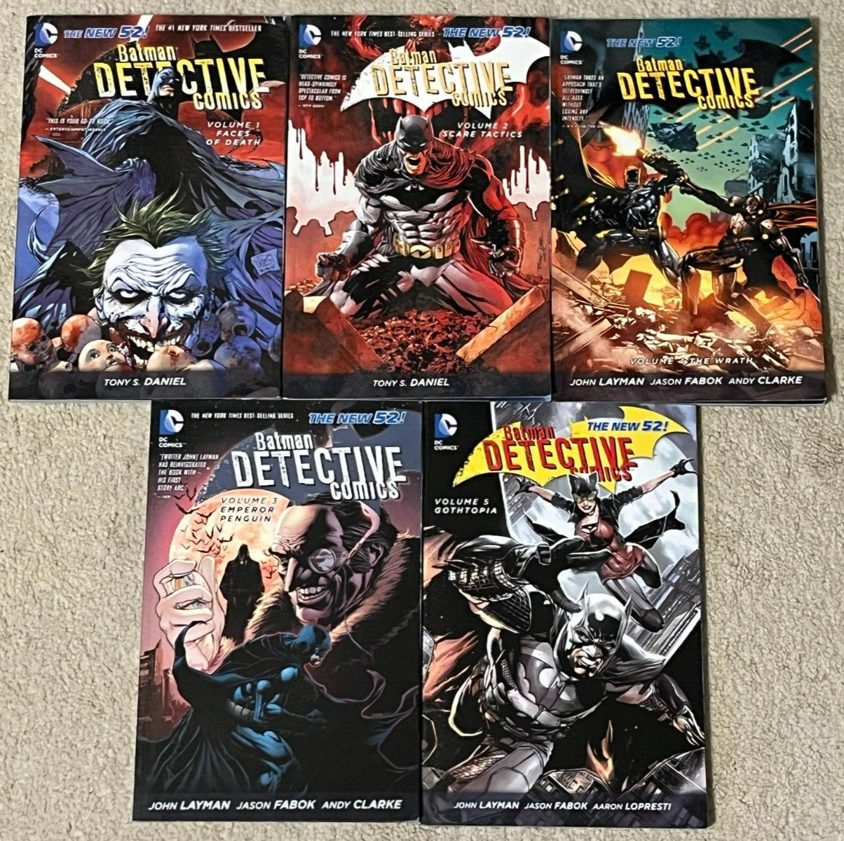 Batman Detective Comics TPB lot of 5 Graphic Novels New 52  1 2 3 4 5