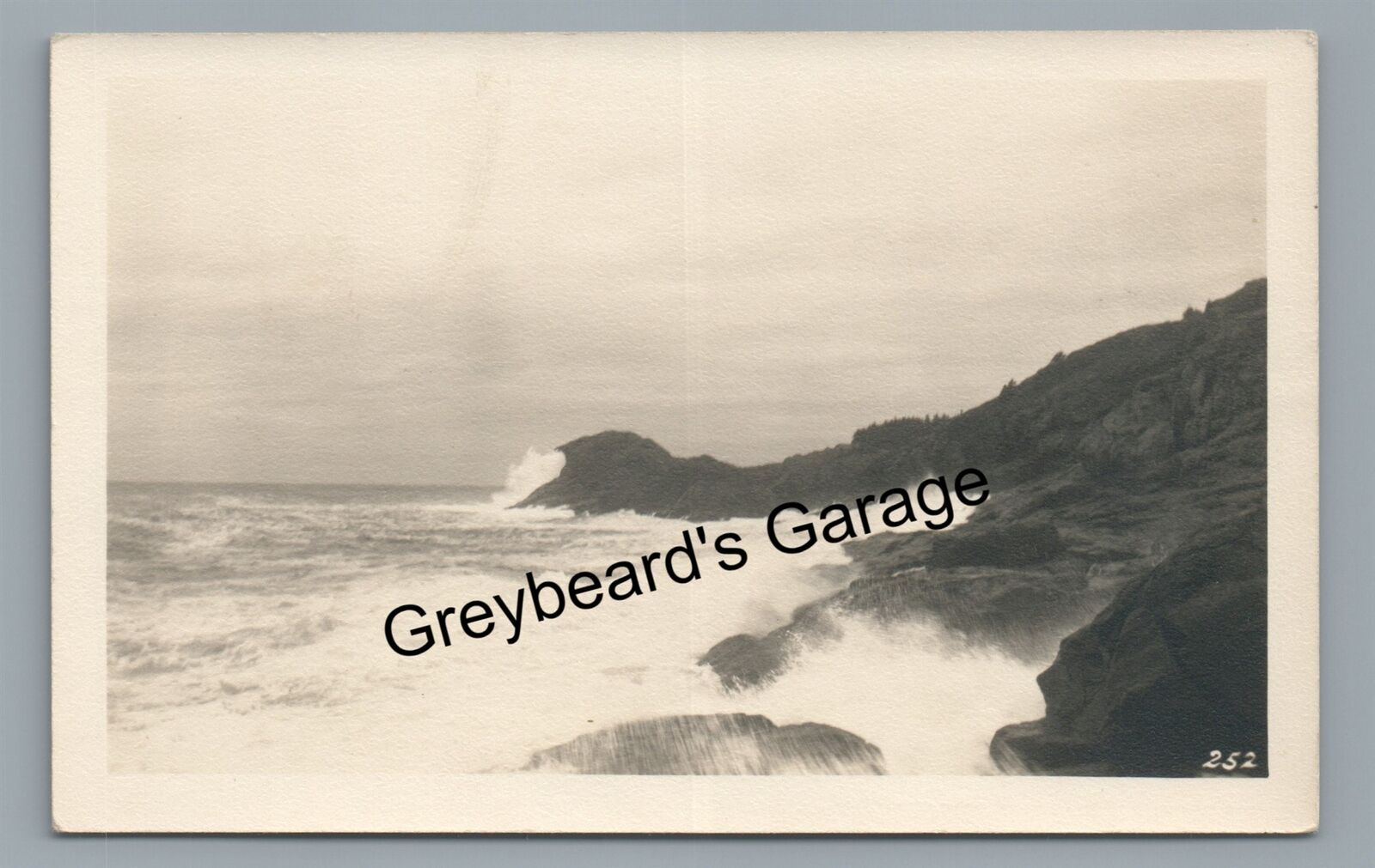 RPPC Ocean Waves Crashing MONHEGAN ISLAND ME Maine Vintage Real Photo Postcard
