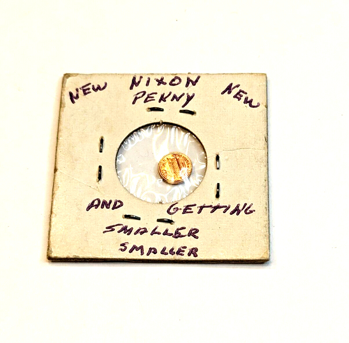 1964 Nixon Penny Getting Smaller & Smaller Political Satire Coin Medallion Piece