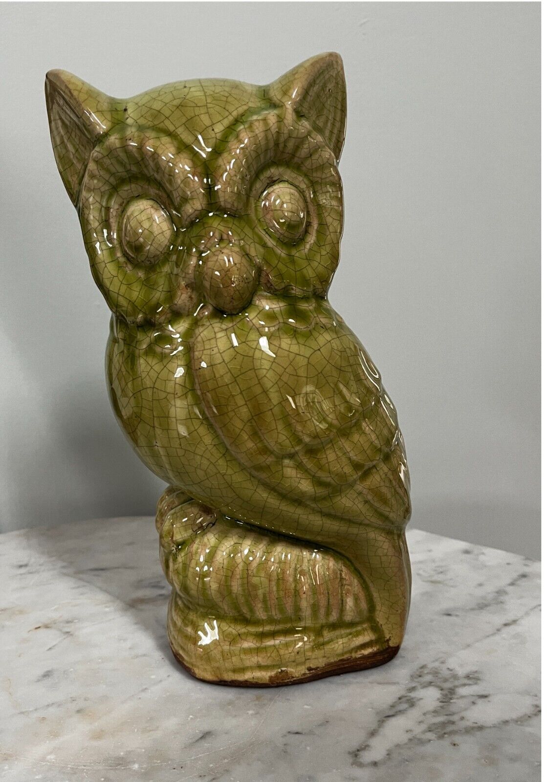 Green Owl Statue Faux-Vintage Decor Boho Style 10\' x 5\