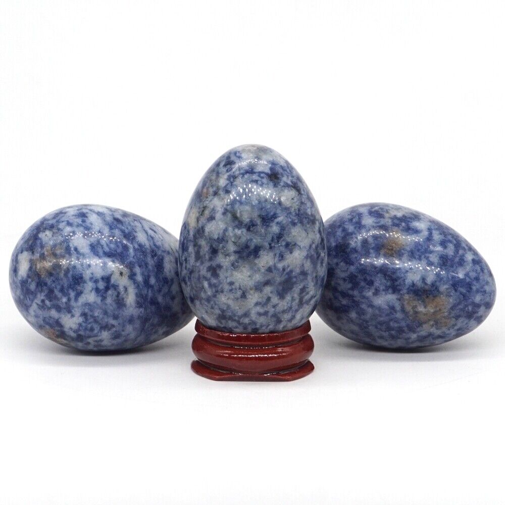 35x49MM Natural Gemstone Blue Spot Jasper Crystal Reiki Healing Egg (1pcs)