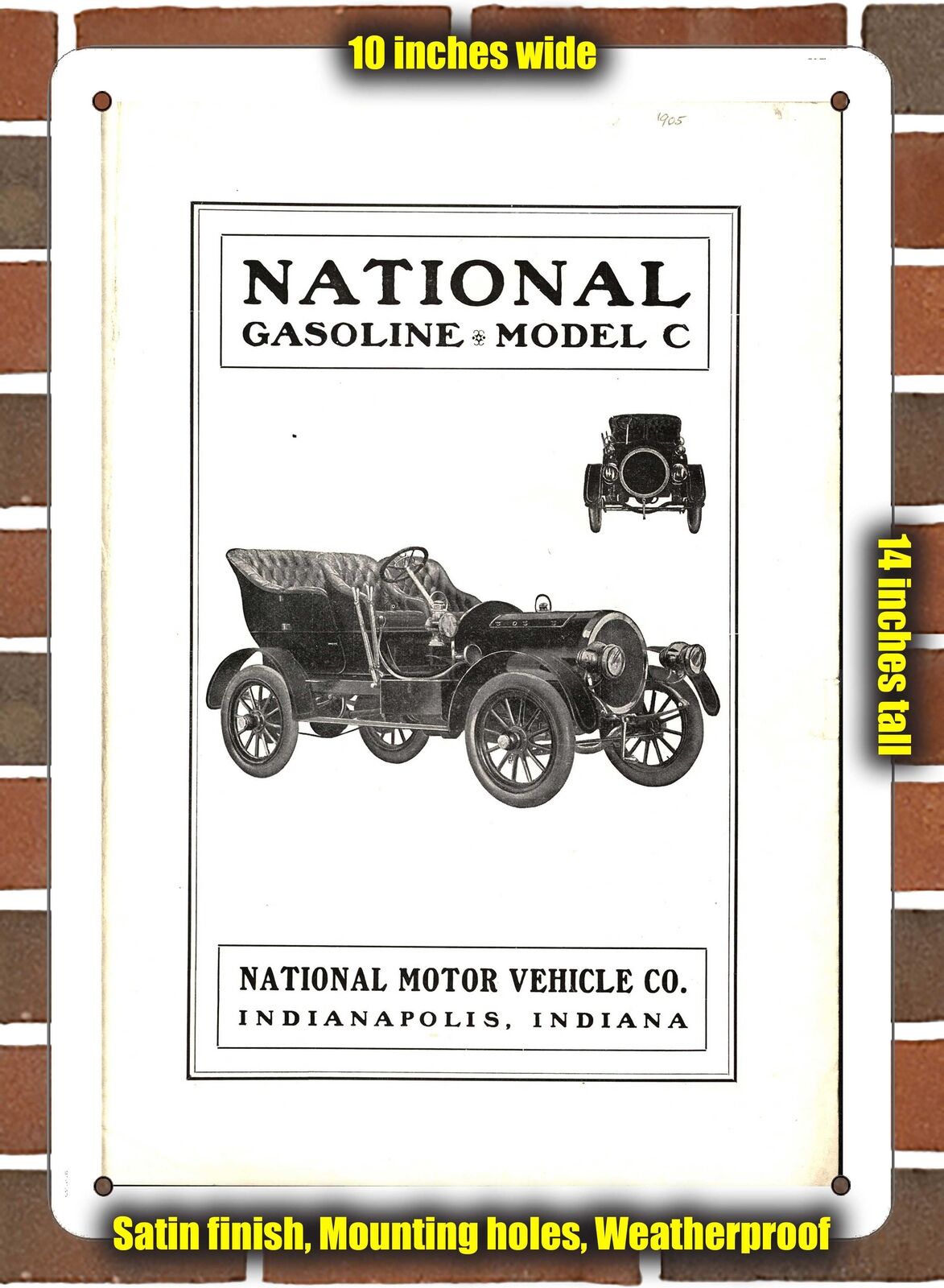 METAL SIGN - 1905 National Gasoline Model C