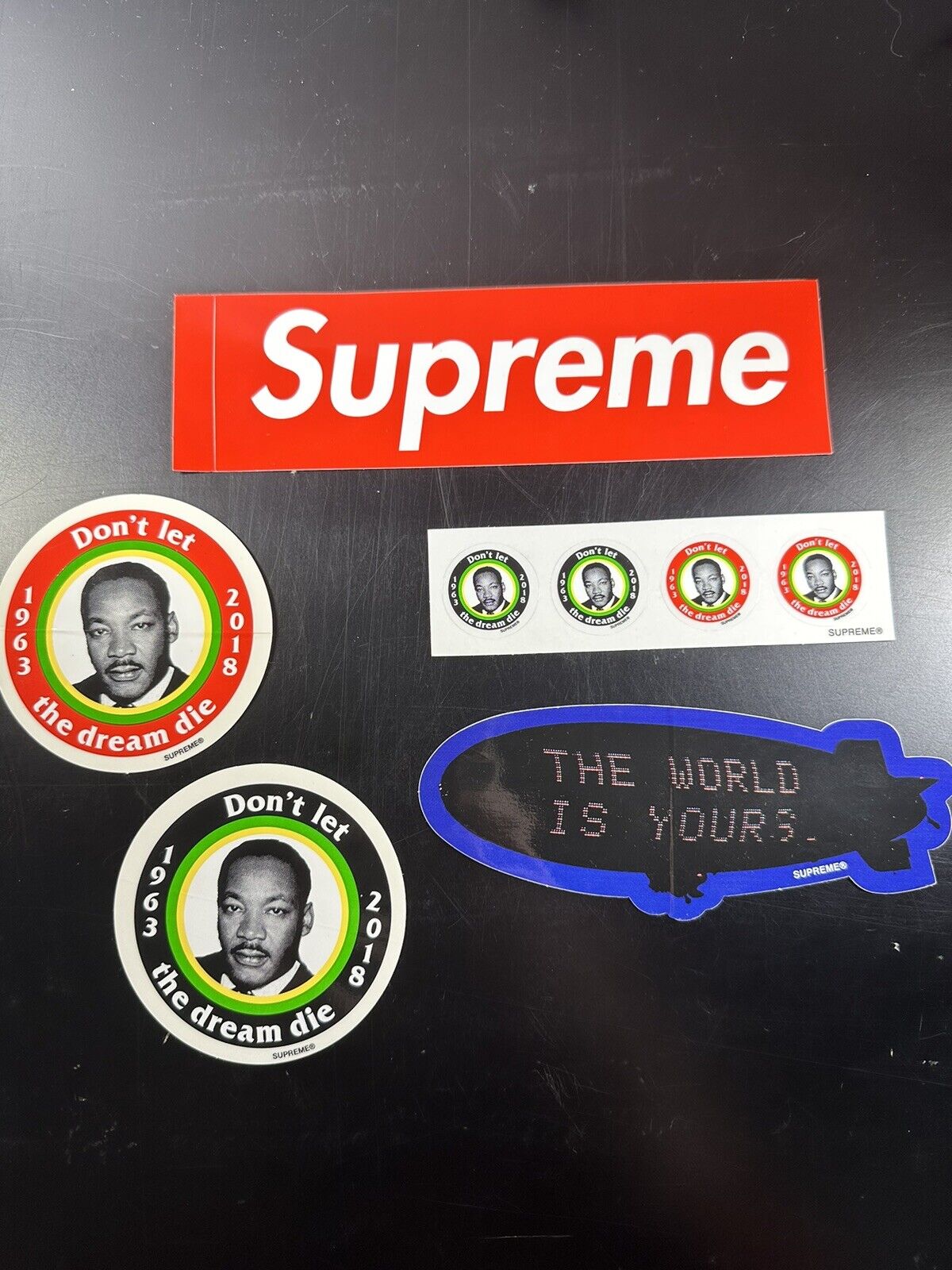 Supreme MLK Stickers & Scarface Blimp sticker SS18