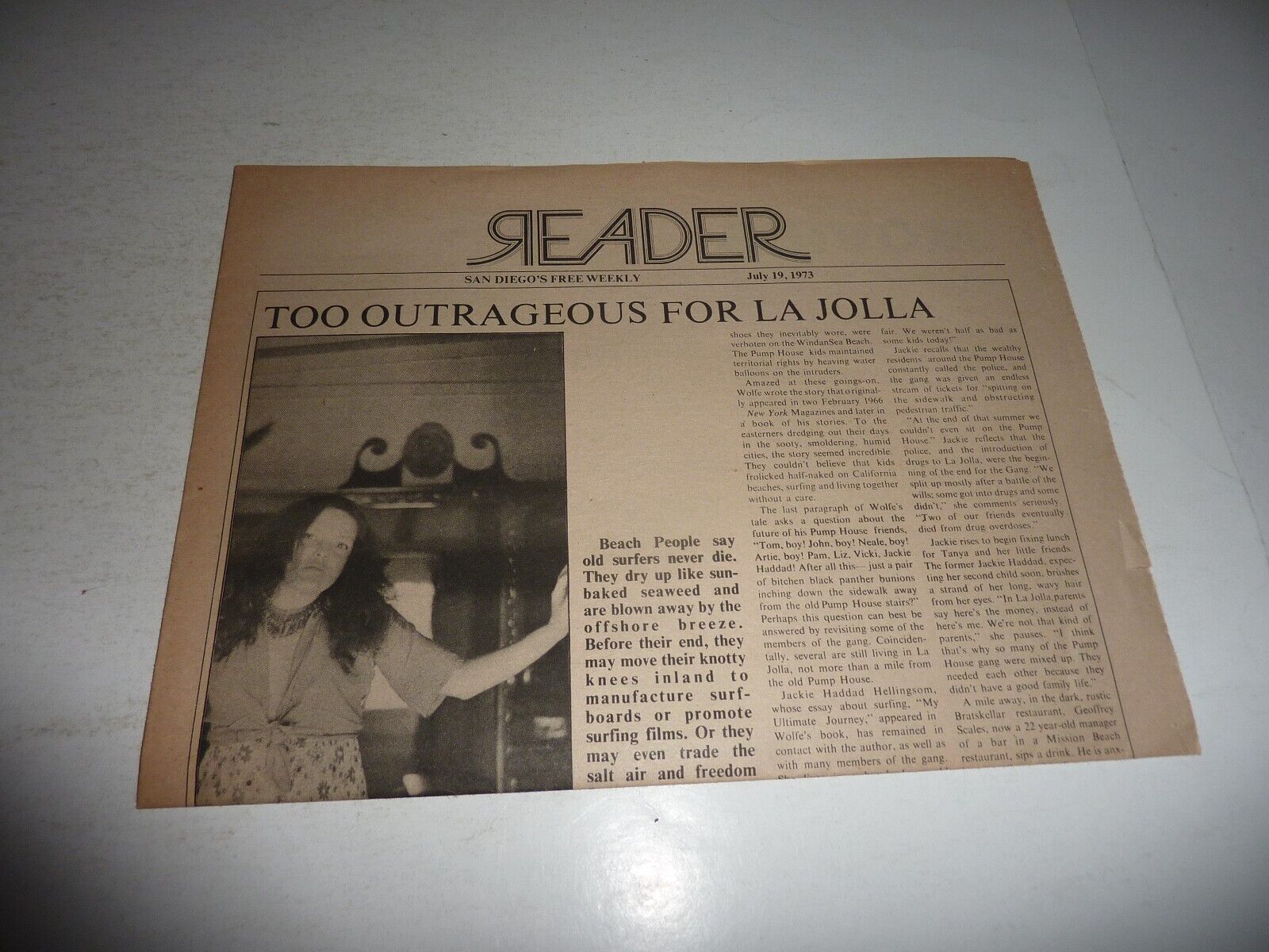 THE READER July 19 1973 San Diego\'s Free Weekly Newspaper Nice Condition