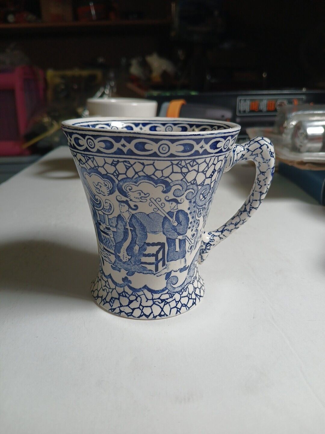Vintage William Adams Chinese Bird Pattern Coffee Mug - Made In England 