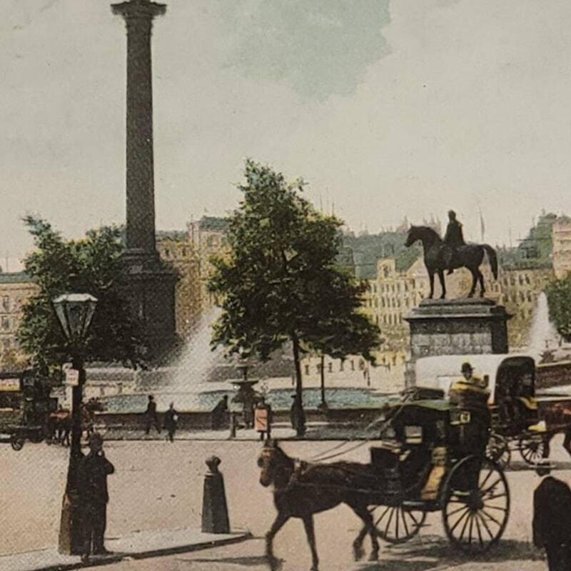 Trafalgar Square, London. Postcard posted 1910. 