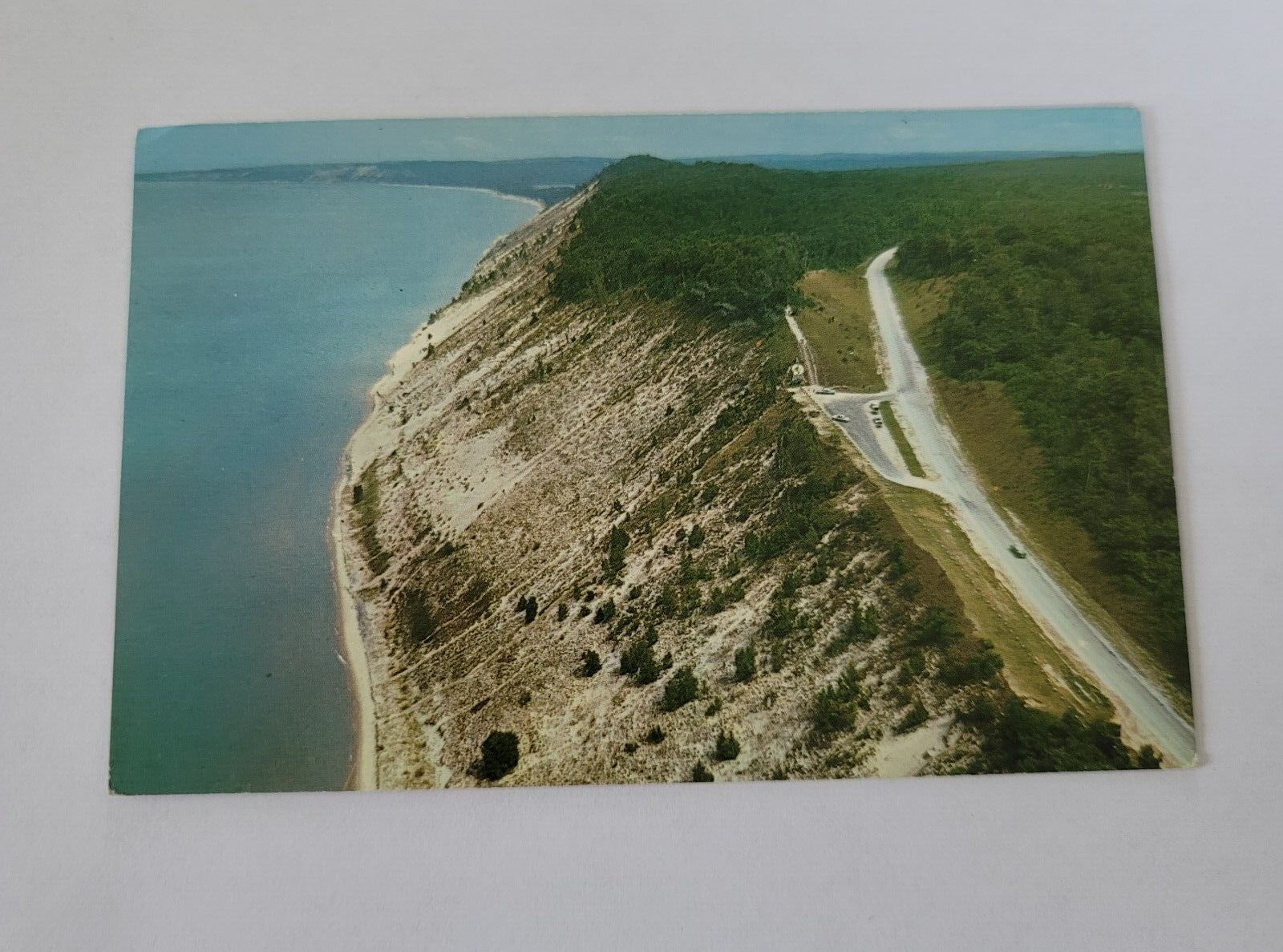 Vintage 1961 Postcard Scenic Turnout M-22 between Arcadia and Frankfort Michigan