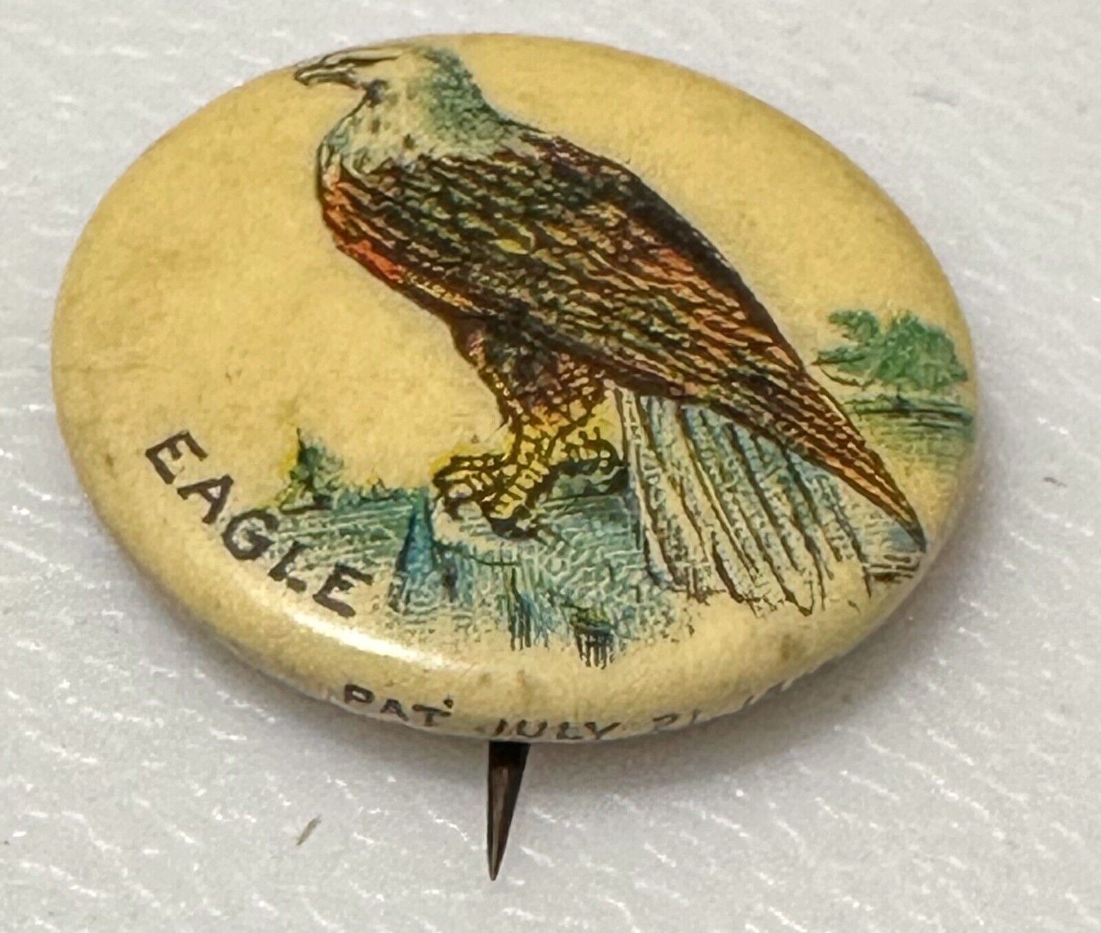 Vintage 1890s Eagle Bird Pepsin Gum Whitehead & Hoag Pin Pinback Button