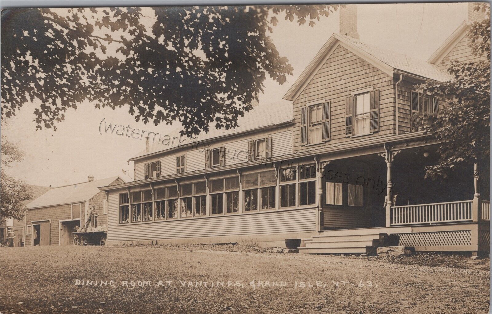 Grand Isle, VT: 1933 Vantines Dining Room RPPC - Vtg Vermont Real Photo Postcard