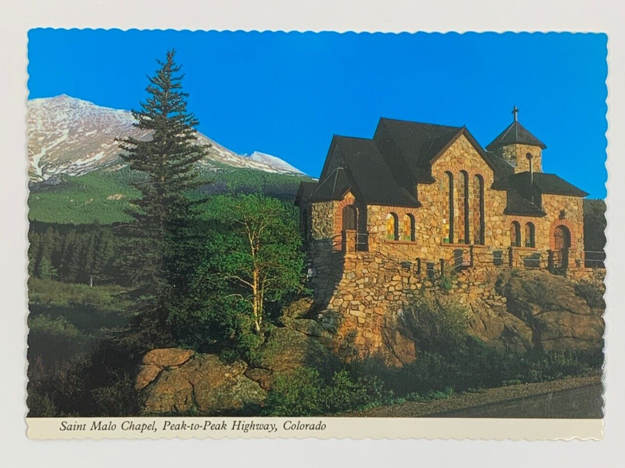Saint Malo Chapel Peak-to-Peak Highway Colorado Postcard Unposted