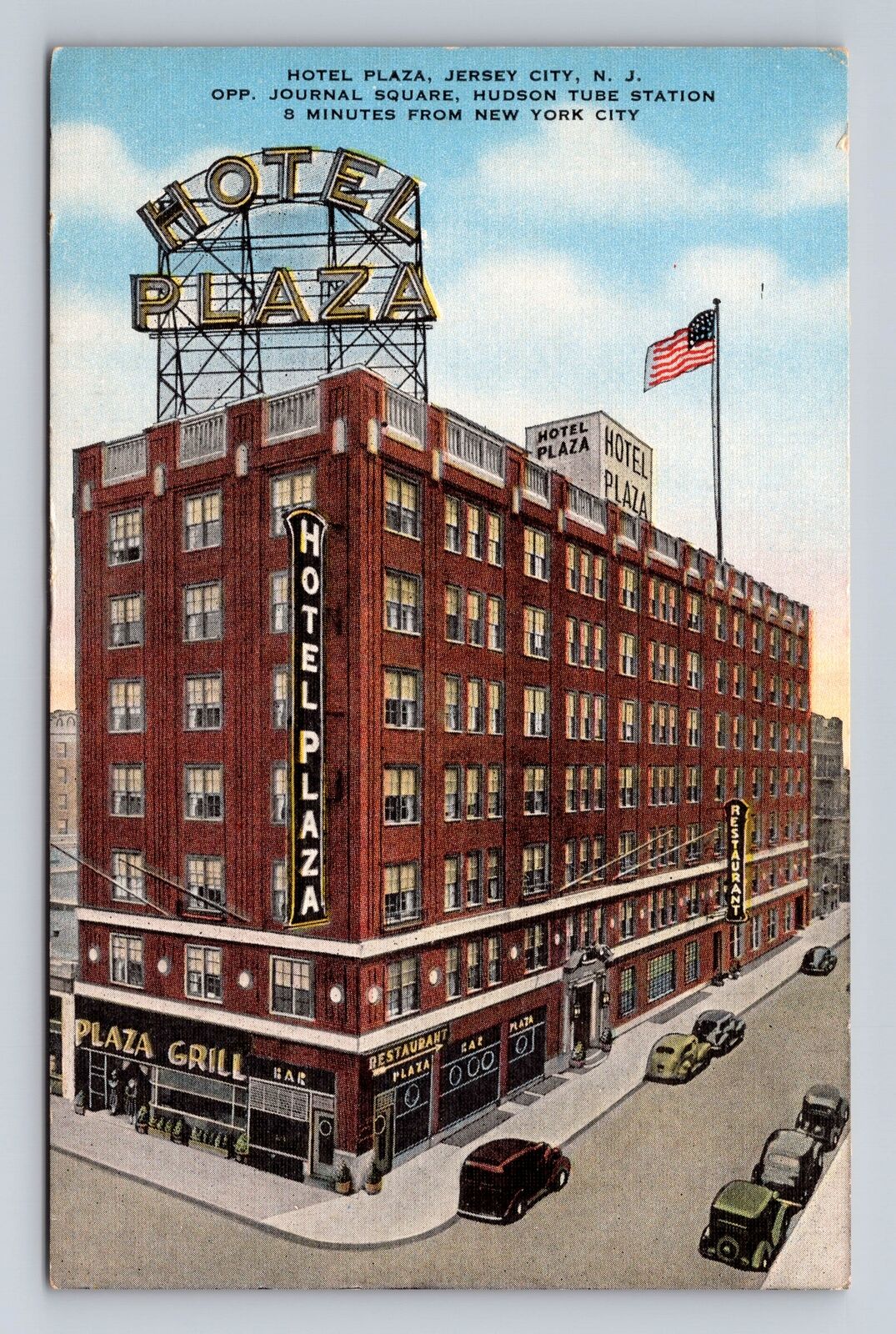 Jersey City NJ- New Jersey, Hotel Plaza, Advertisement, Antique Vintage Postcard
