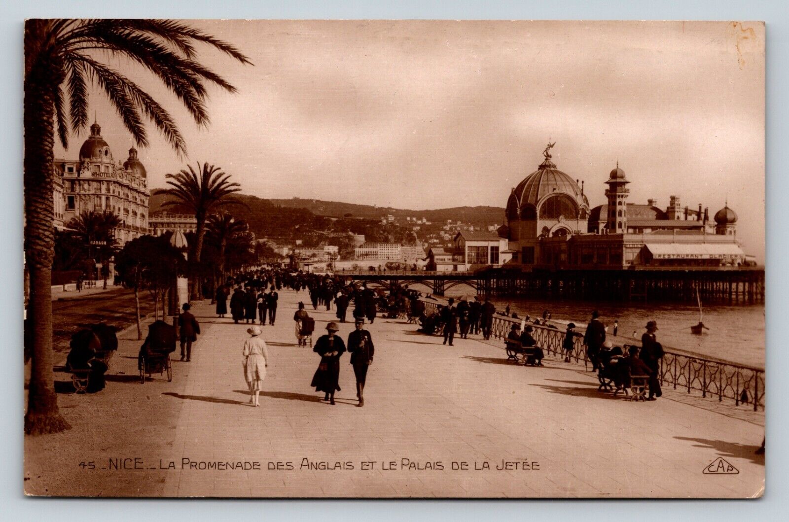 RPPC Nice France Promenade of the English and the Jetty Palace VINTAGE Postcard