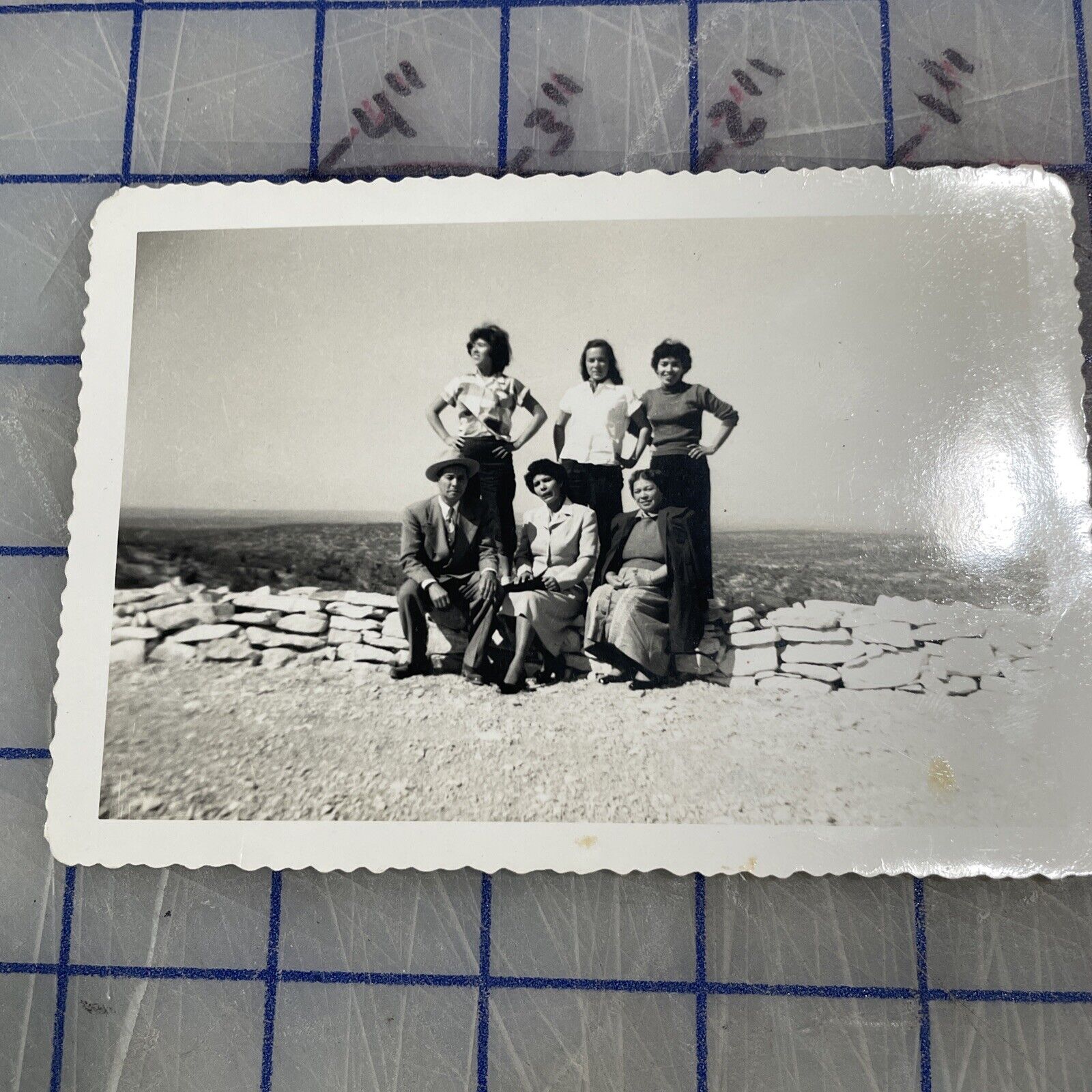 Vintage Photograph 1950s Family Latino Hispanic South Texas Women Roadside