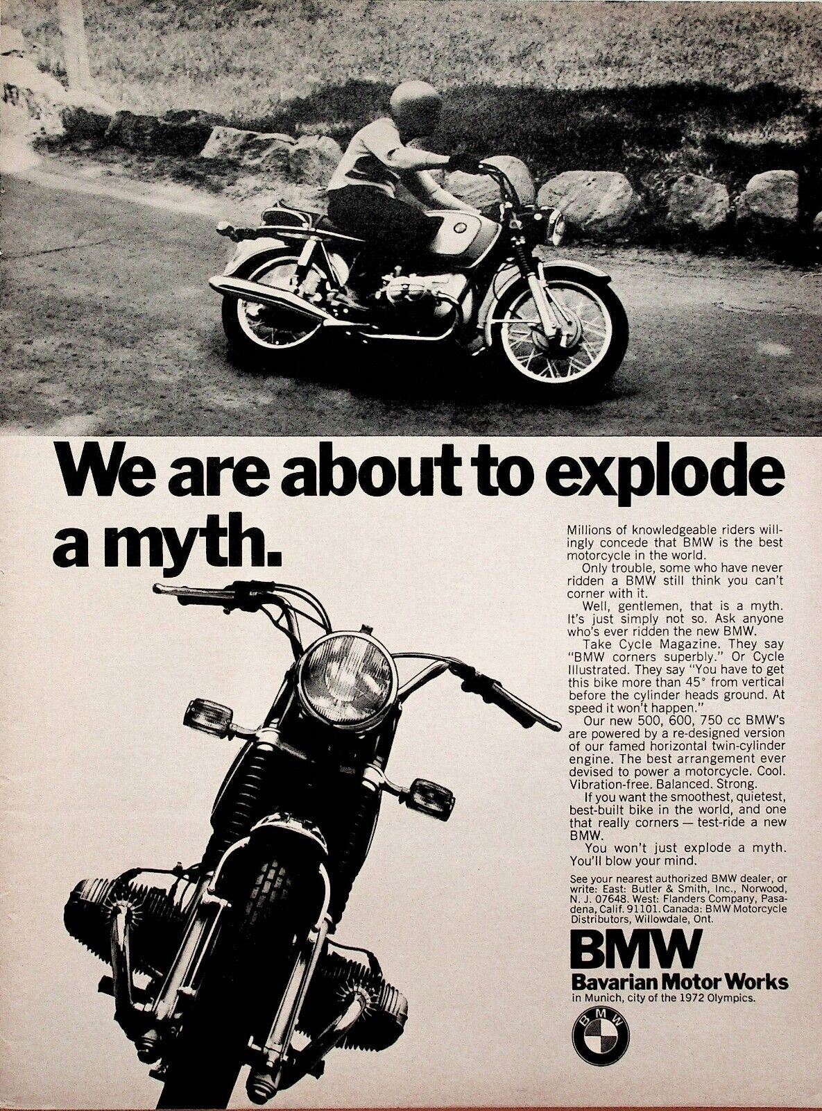 1971 BMW Motorcycles - Vintage Ad