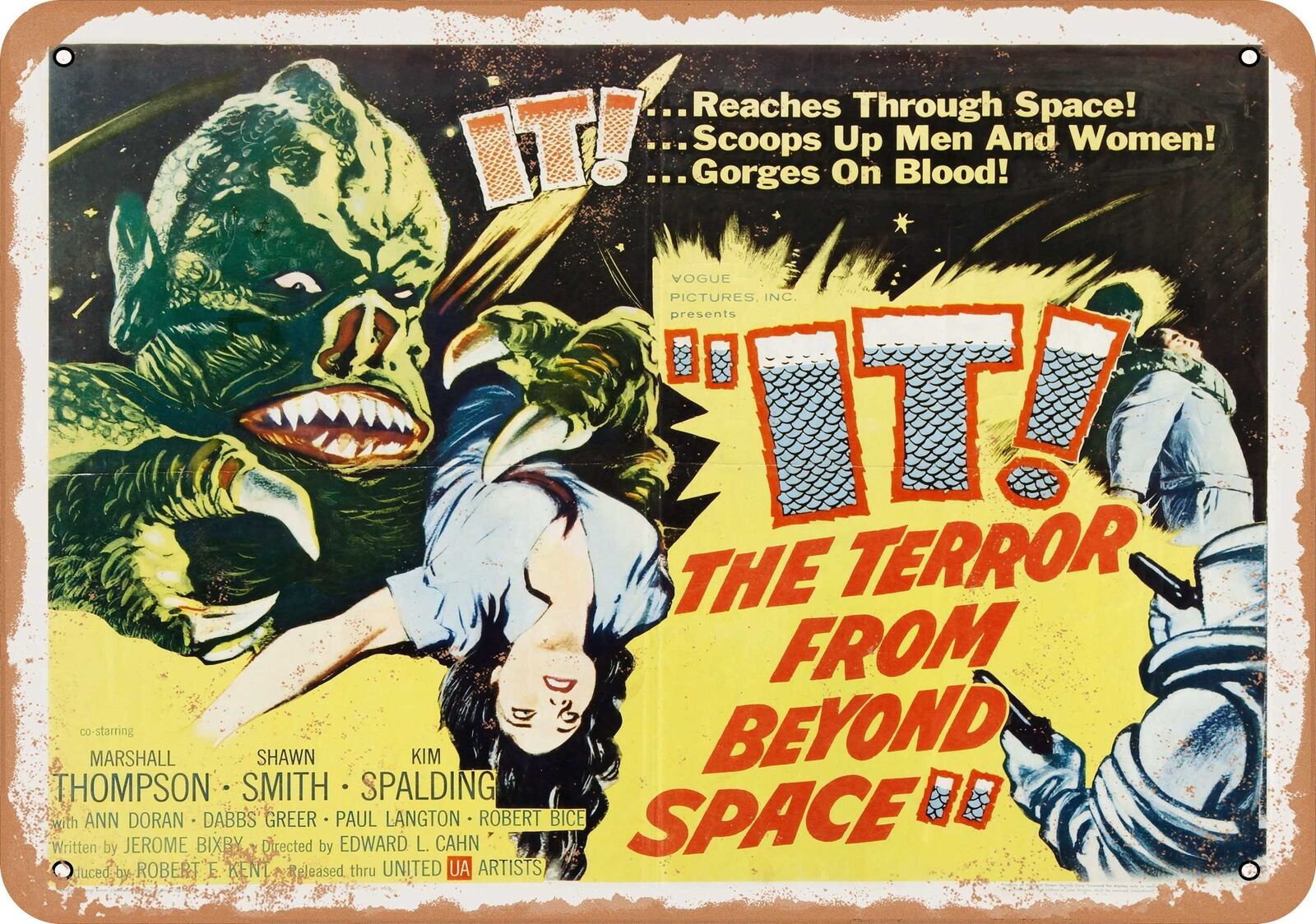 Metal Sign - It Terror From Beyond Space (1958) 1 - Vintage Look