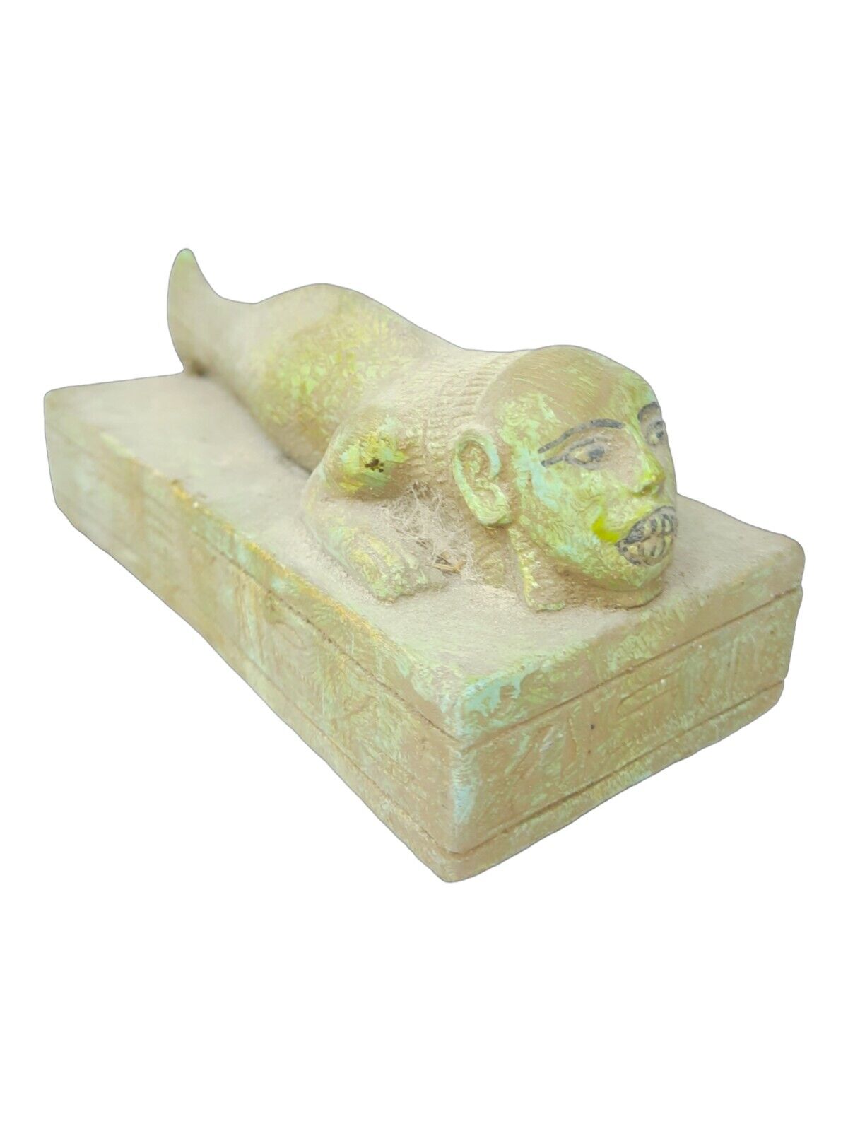 UNIQUE ANTIQUE ANCIENT EGYPTIAN Statue Stone Seth with Head Fish