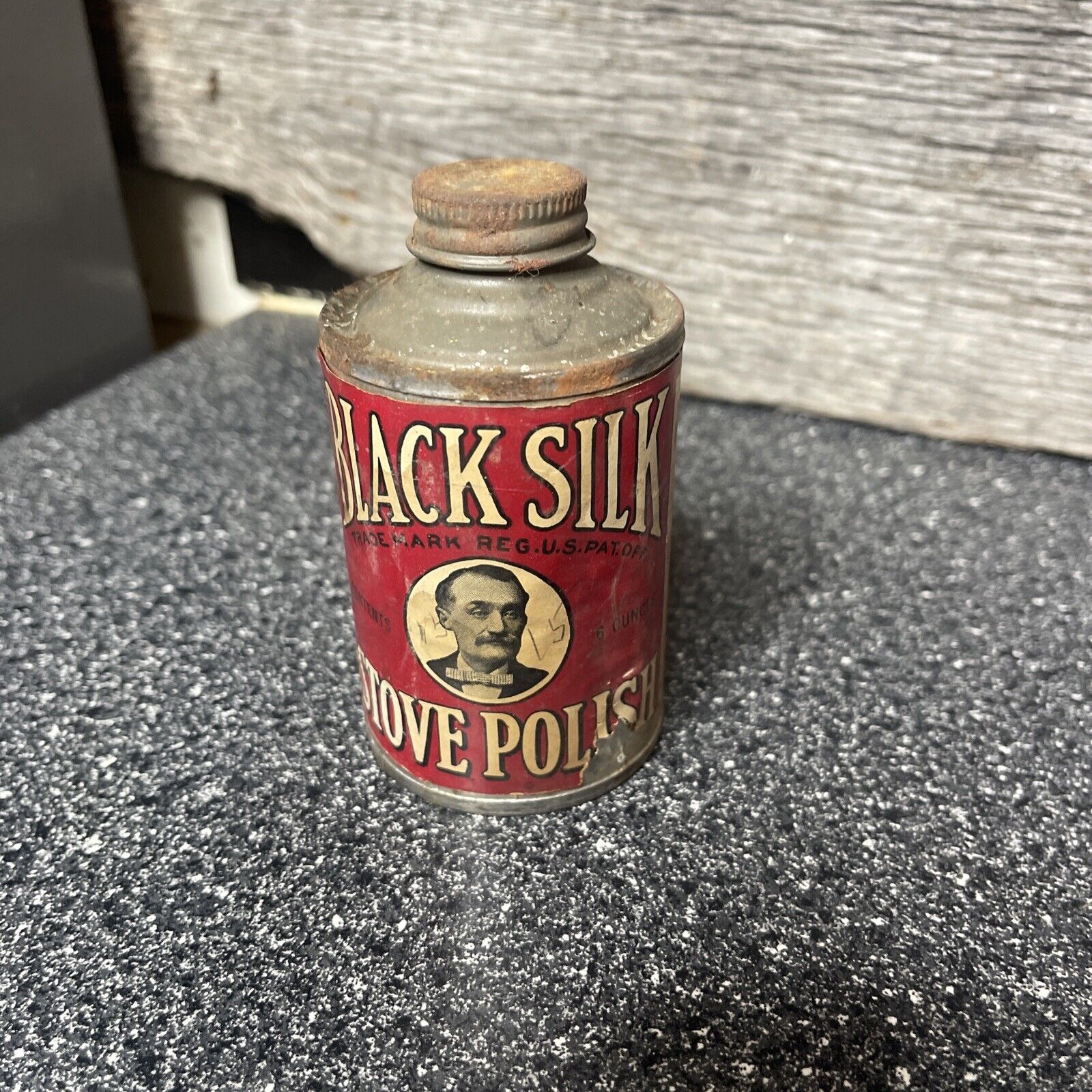 Advertising Tin Black Silk Stove Polish antique 1920-30s