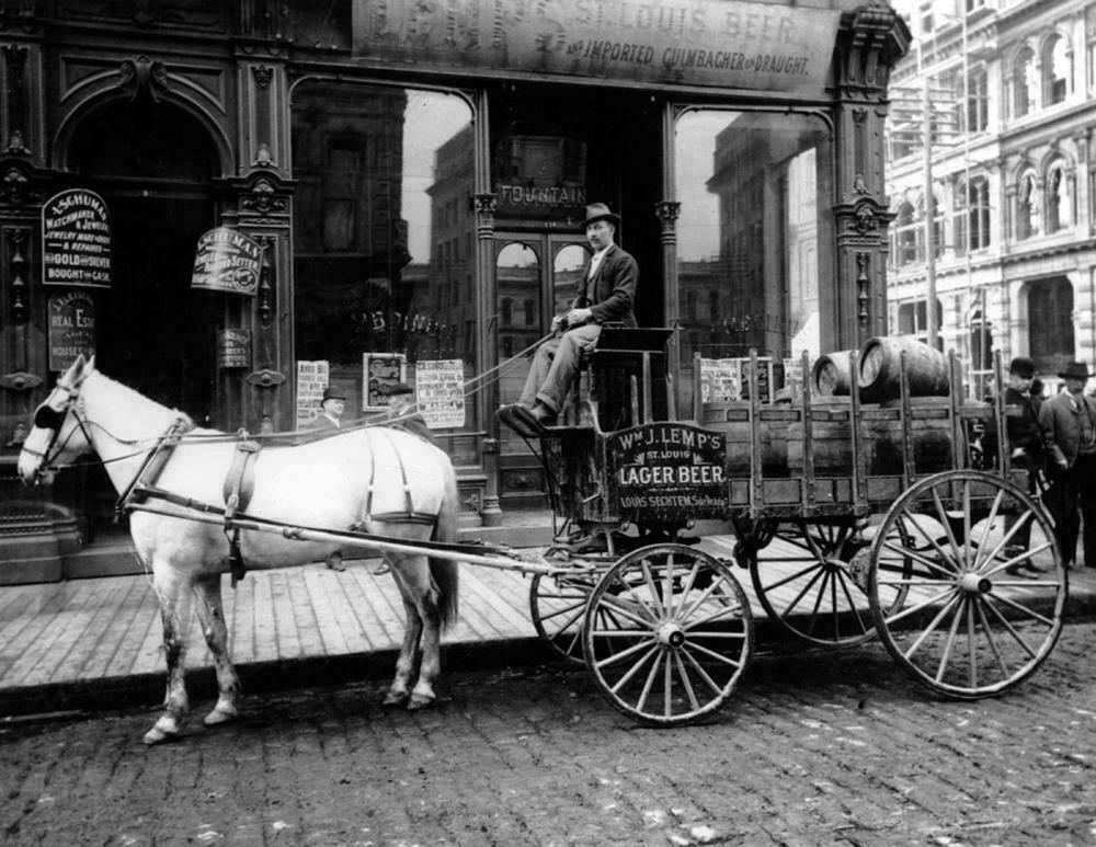 1892 Beer Delivery Wagon Portland Oregon Old Vintage Photo 8.5\
