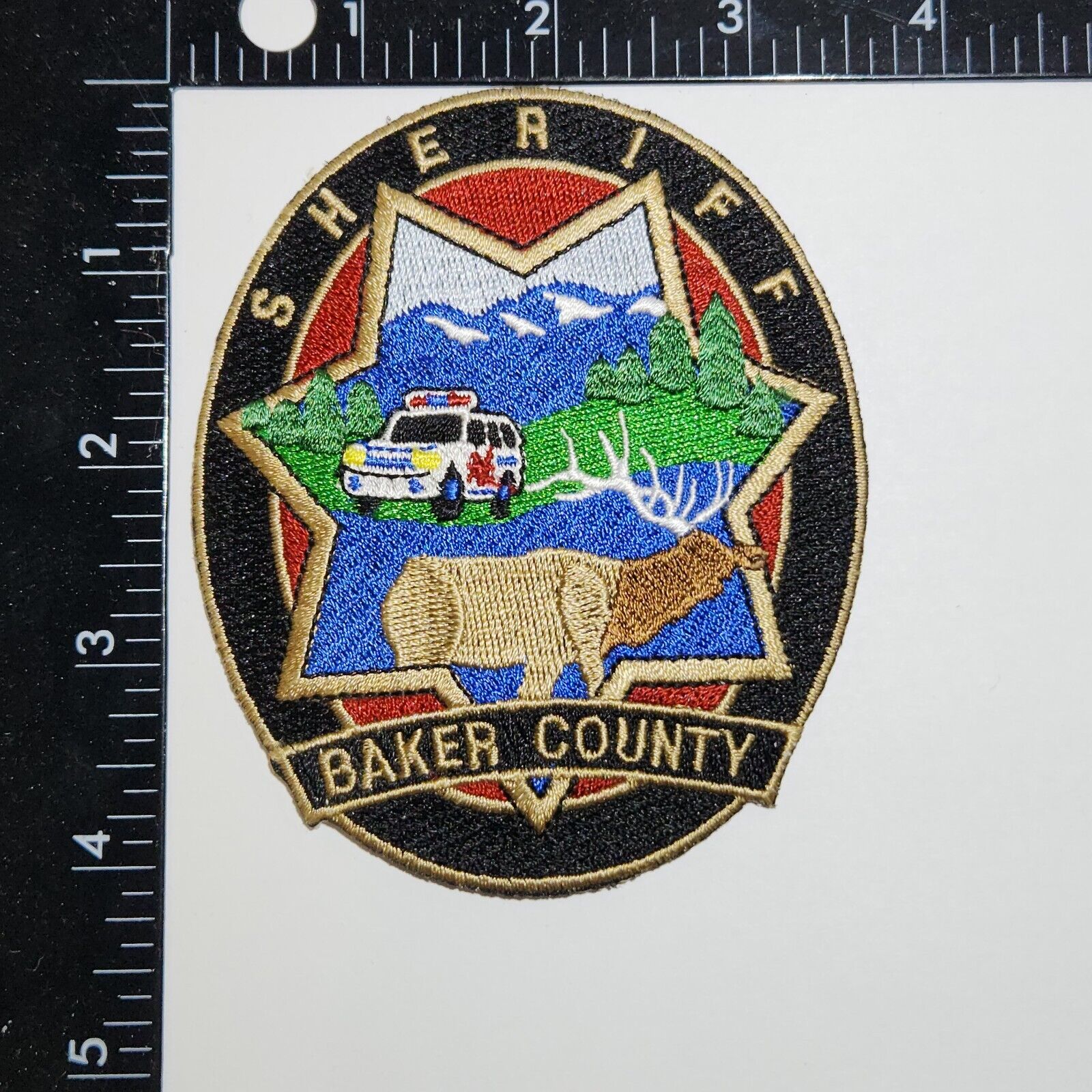 Baker County, Oregon, Sheriff Patch. 3.5x4 Inches. Great Condition