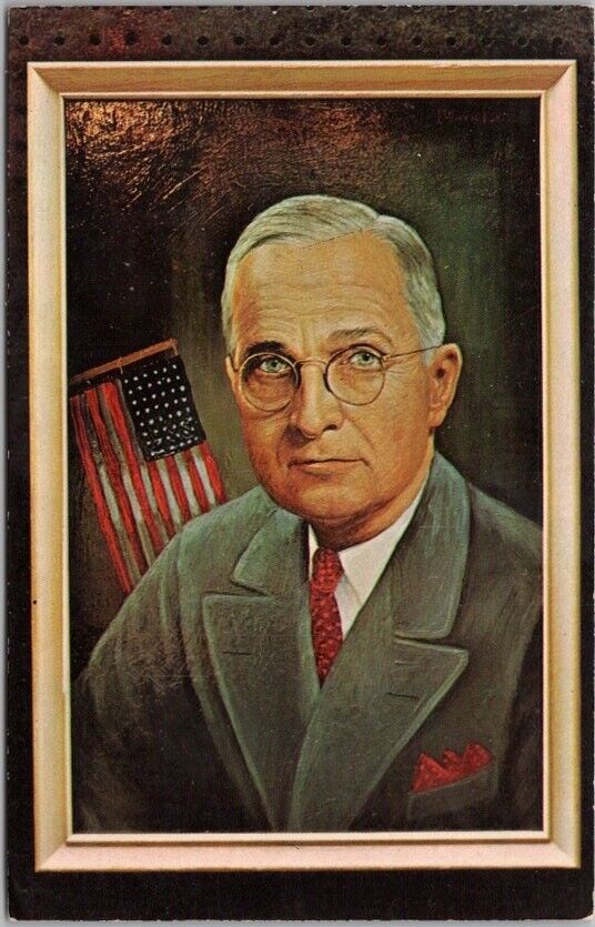 1966 President HARRY S. TRUMAN Postcard Portrait / Artist-Signed MORRIS KATZ