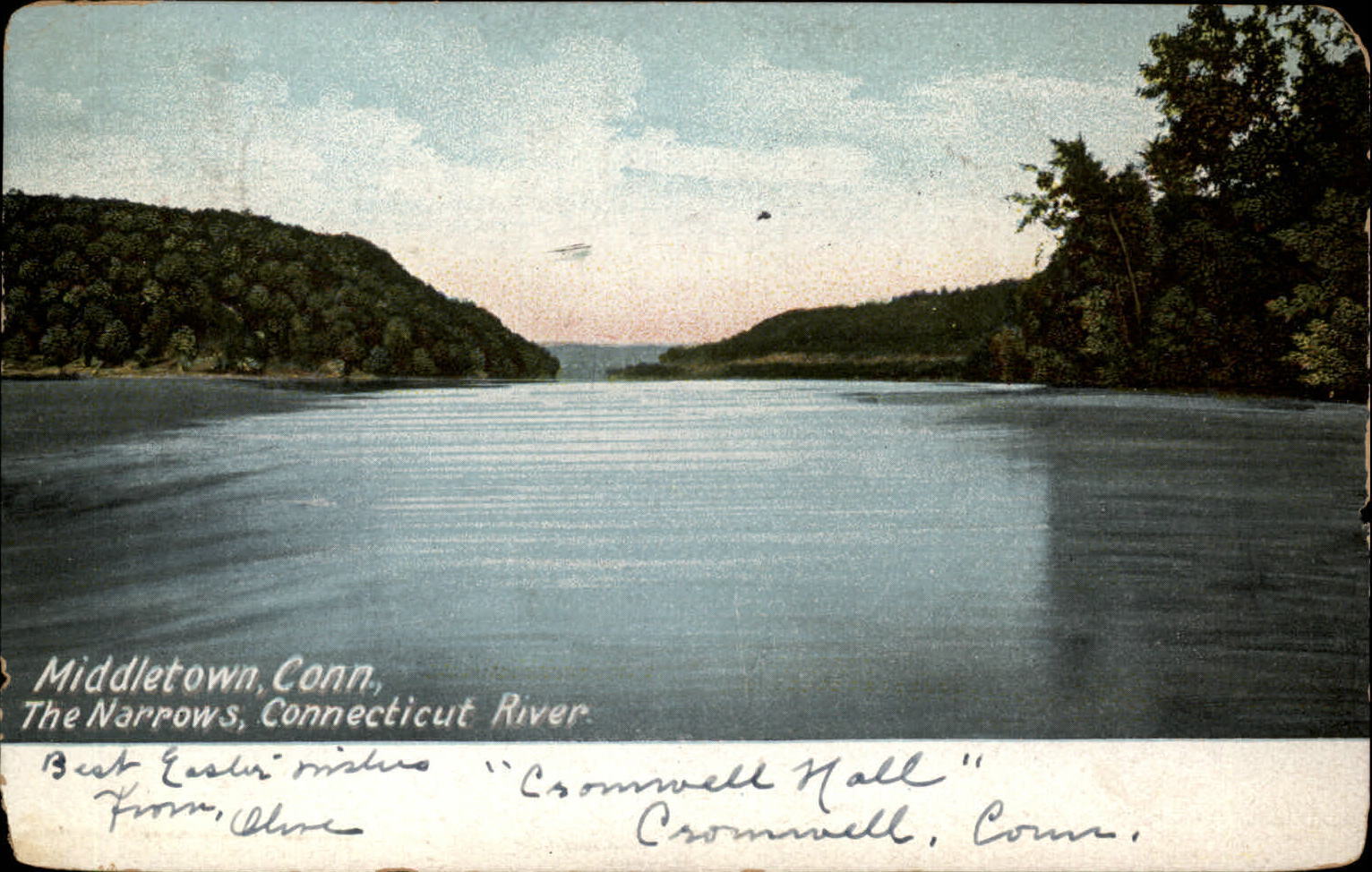 Narrows Connecticut River Middletown Connecticut ~ dated 1906 UDB postcard
