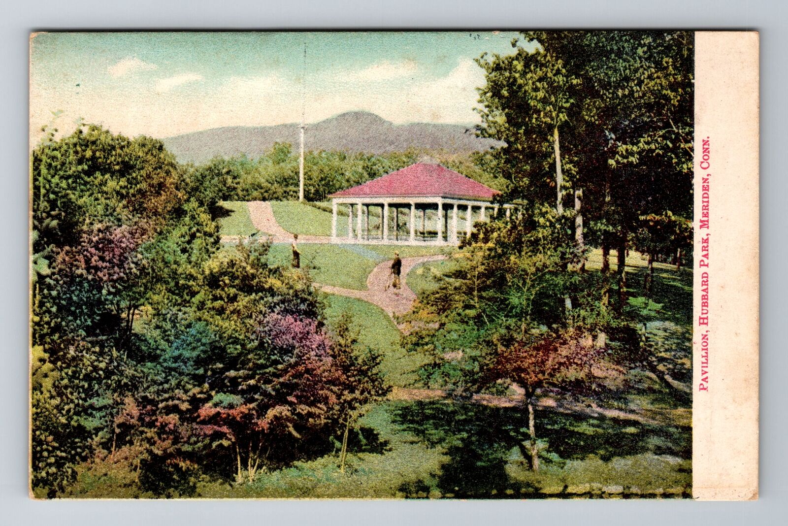 Meriden CT-Connecticut, Pavilion, Humbbard Park, Antique Vintage Postcard