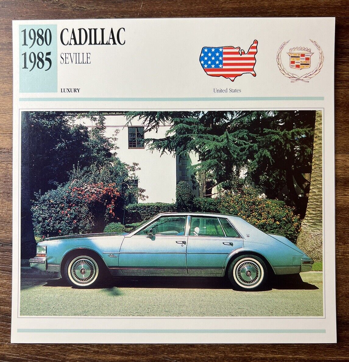 Cars of The World - USA - Single Collector Card - 1980-1985 Cadillac Seville