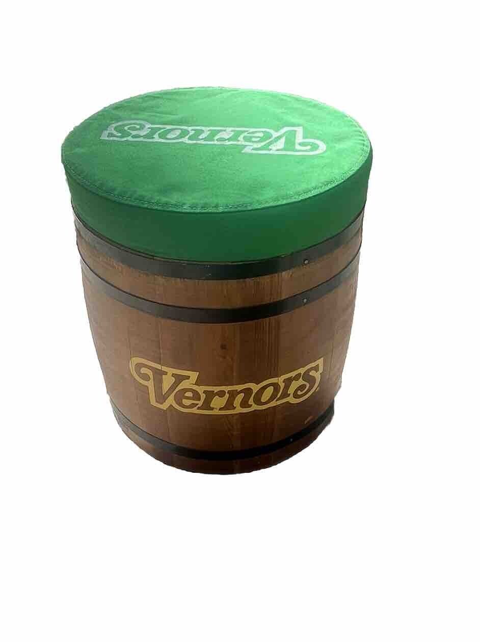 VTG Drink Vernor's Ginger Ale Barrel Cooler Advertising Trash Can