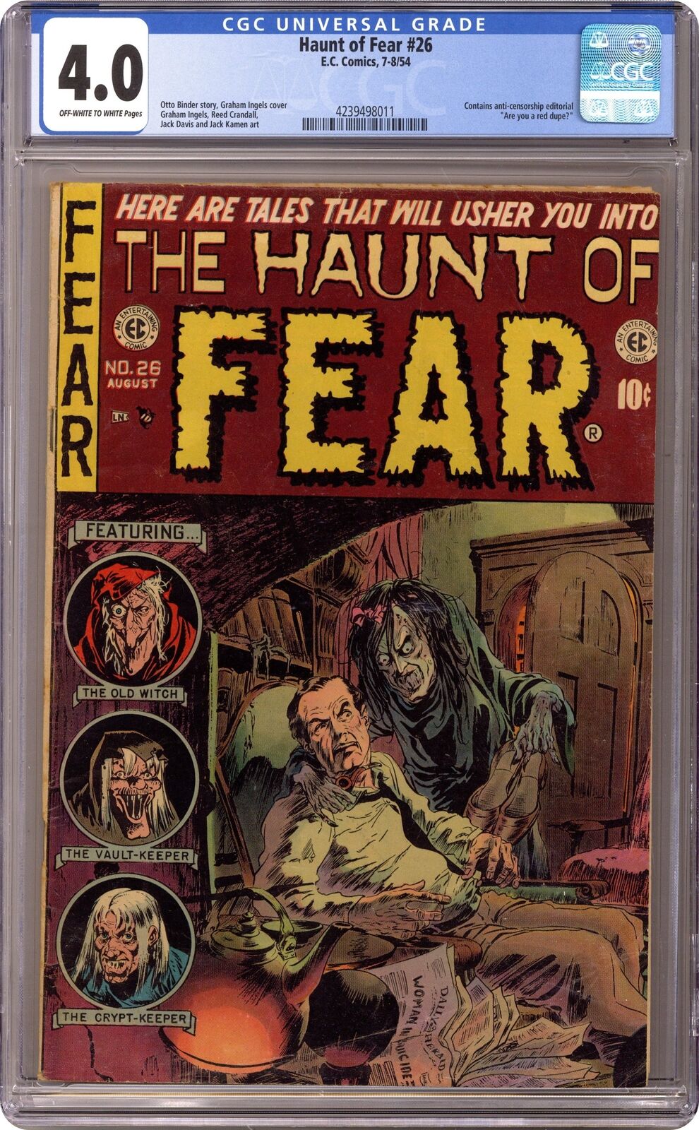 Haunt of Fear #26 CGC 4.0 1954 4239498011