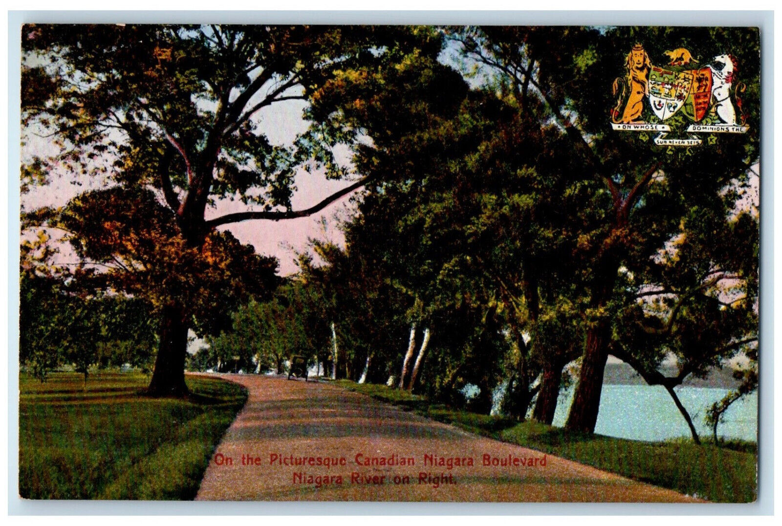 c1950's Picturesque Canadian Niagara Boulevard Niagara River Parkway Postcard