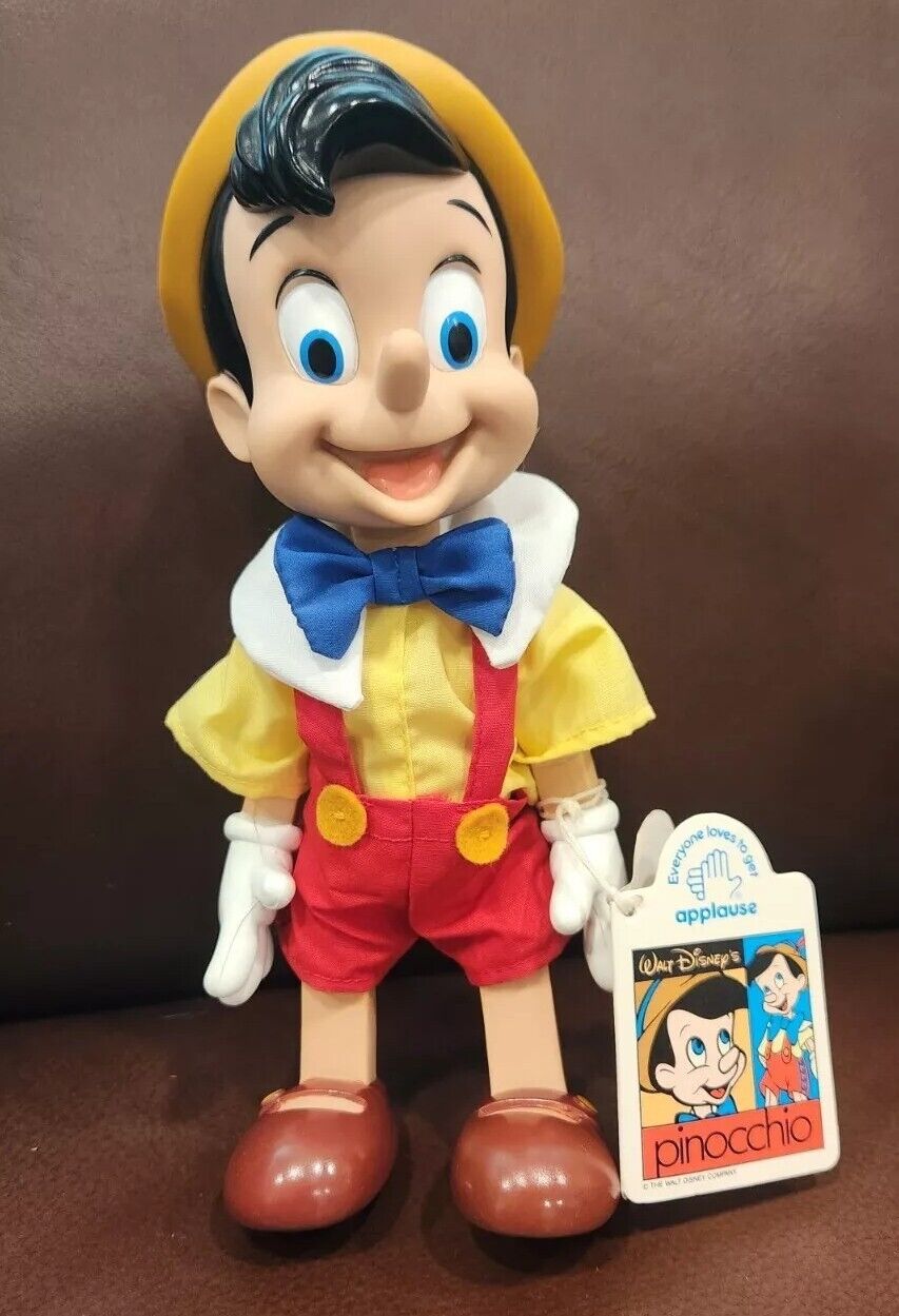 Vintage Walt Disney Applause Pinocchio 9.5” Jointed Posable Figure Doll #45728 