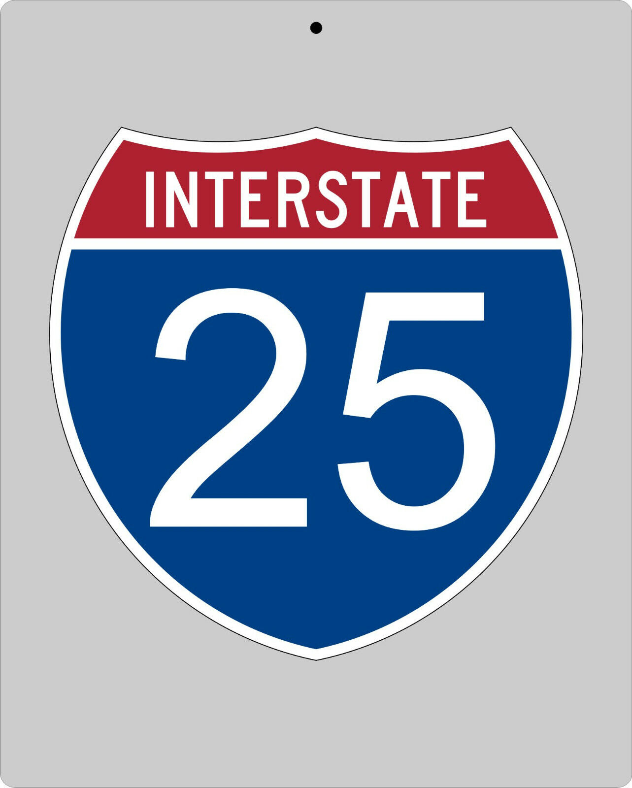 I-25 metal Interstate highway sign - Alburquerque to Denver to Cheyenne