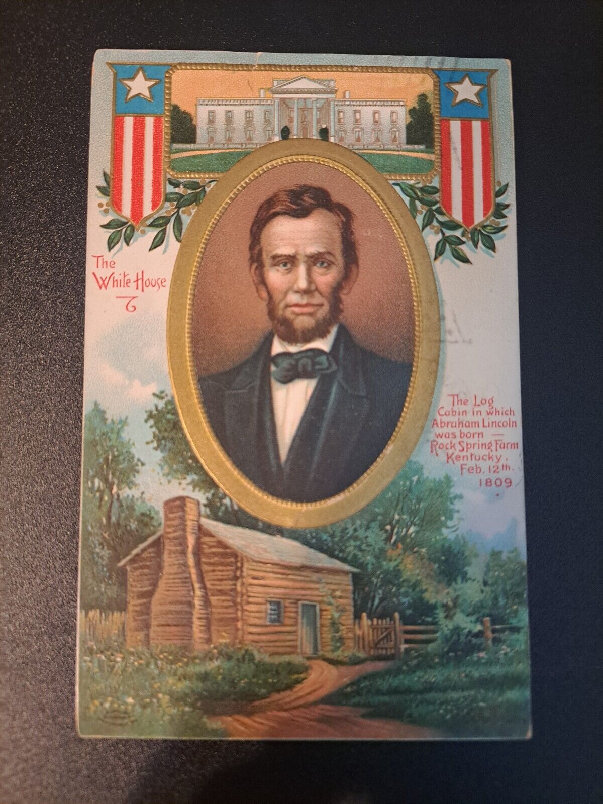 1909 Patriot Postcard Vintage Lincoln