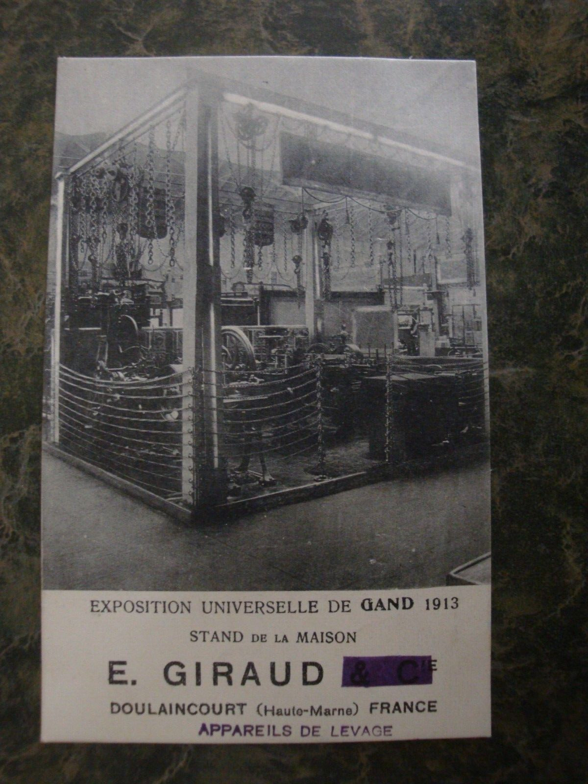 Vtg. E. Giraud Exposition Universalle De Gand 1913 Advertisemen Postcard  (B8)