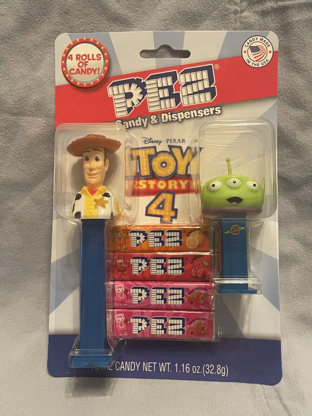 NEW Set of 2 Pez Toy Story Green Alien & Woody - 4 Candy & 2 Dispensers