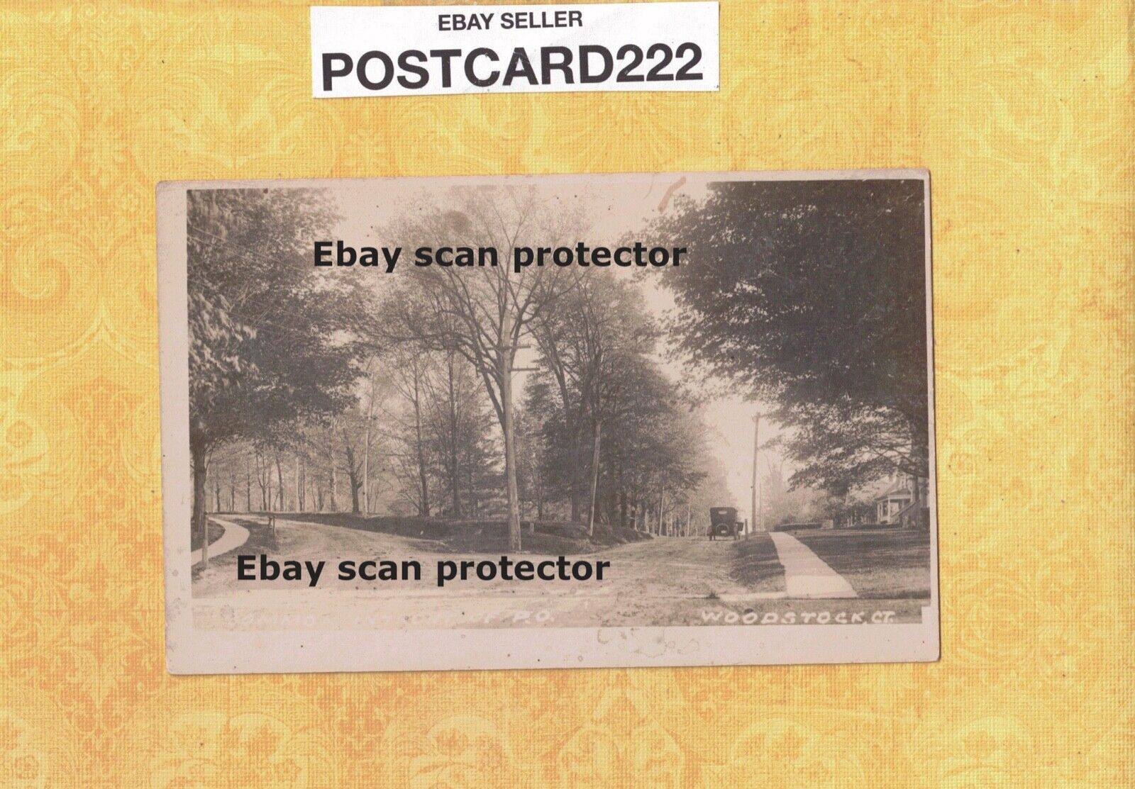 CT Woodstock 1908-29 antique RPPC postcard COMMON IN FRONT OF POST OFFICE