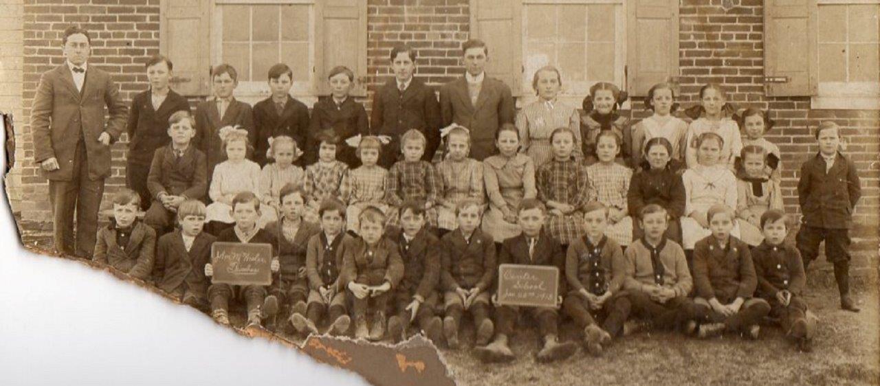 1913 LITTLESTOWN PA*UNION TOWNSHIP*LARGE PHOTOGRAPH*CENTER SCHOOL*JOHN M WISLER*