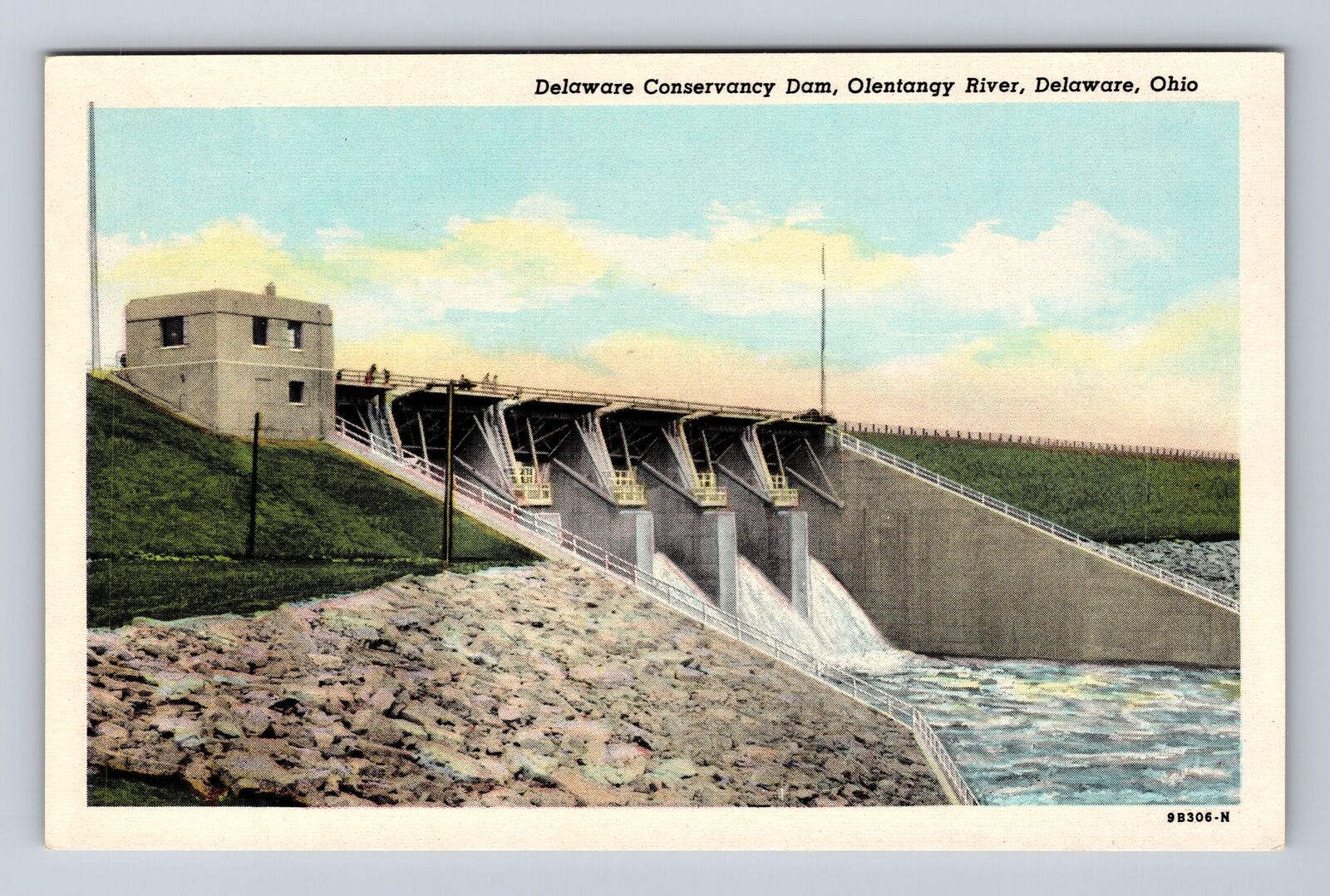Delaware OH-Ohio, Delaware Consevatory Dam, Olentangy River, Vintage Postcard