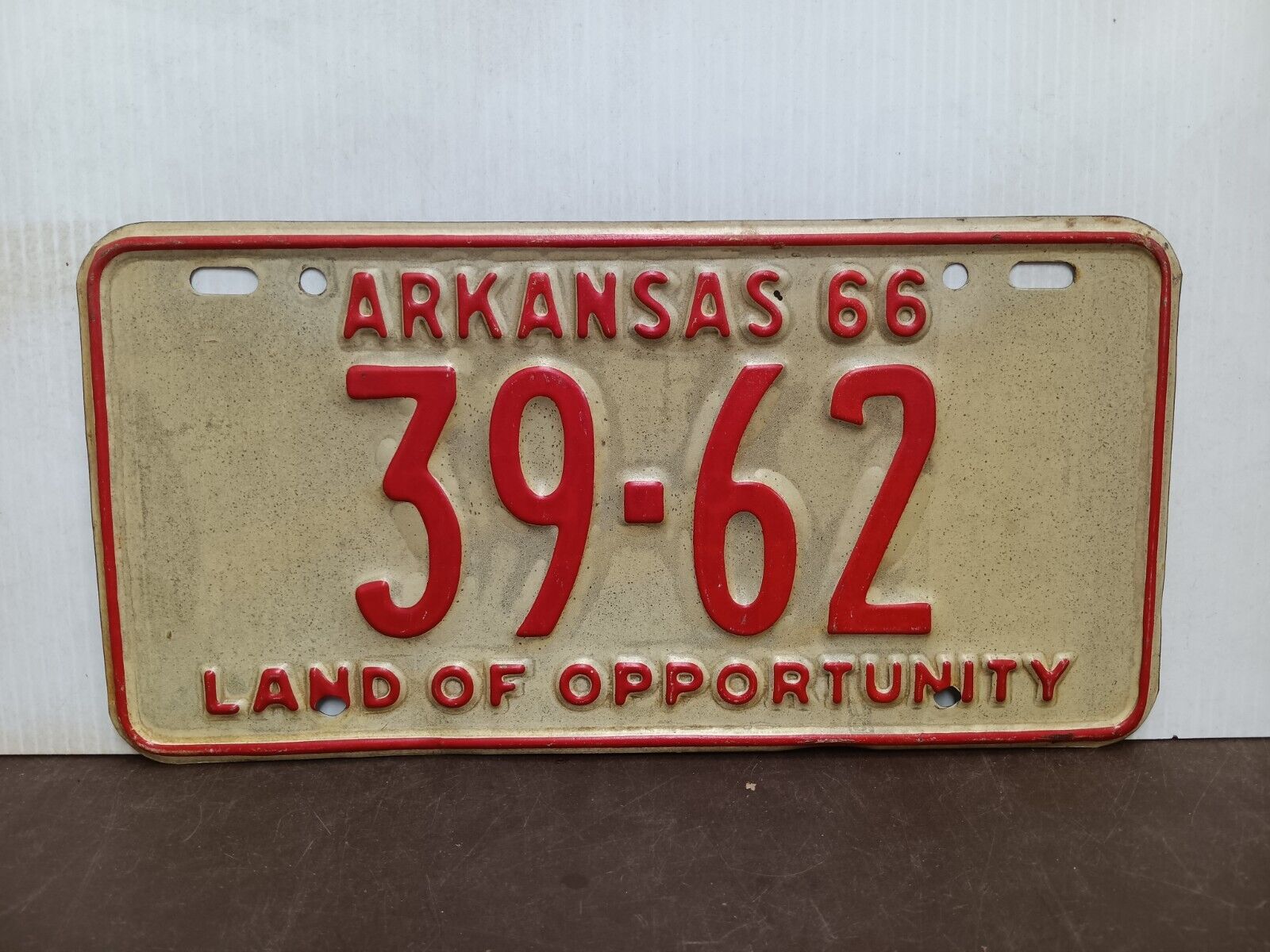 1966 Arkansas License Plate Tag Original