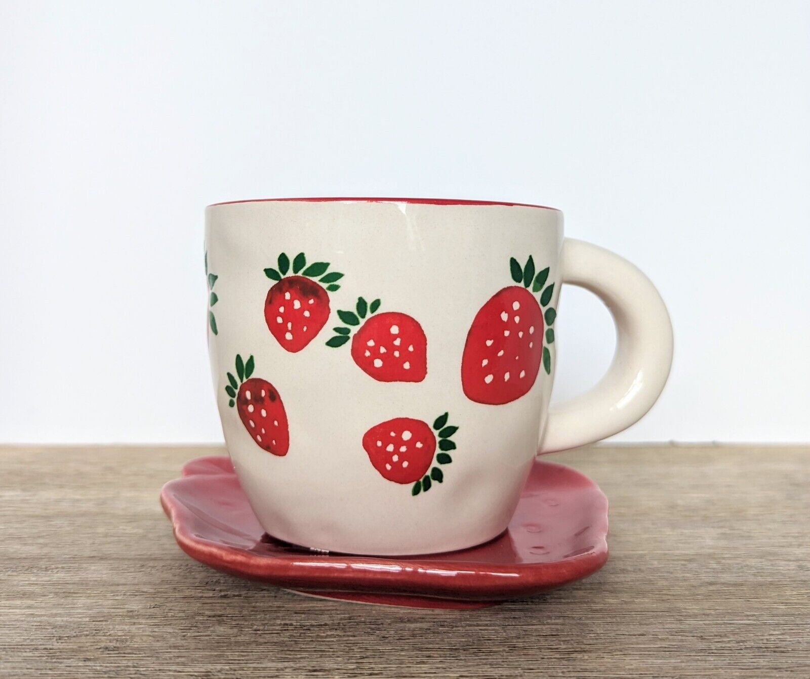 *BRAND NEW* Cottagecore Aesthetic Sheffield Home Strawberry Mug & Saucer Set