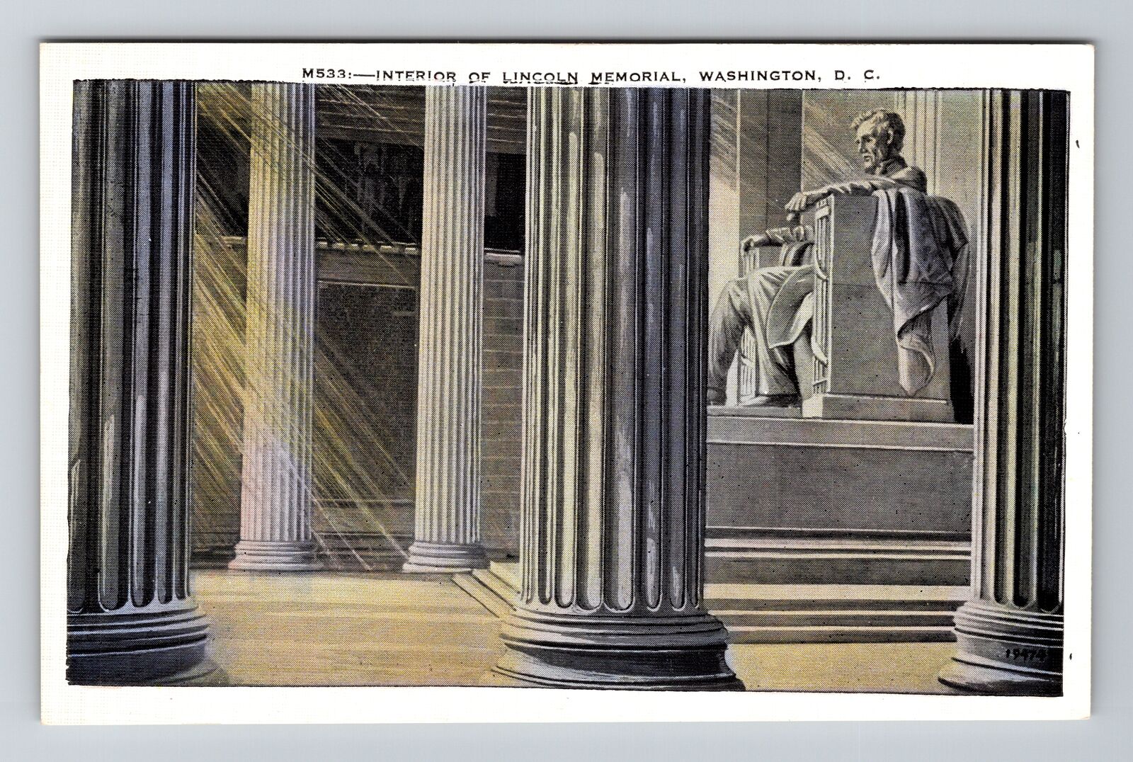 Washington D.C-Interior Lincoln Memorial, Vintage Postcard