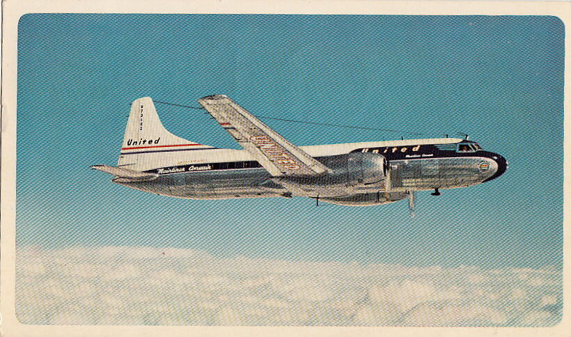  Postcard United AIrlines Mainliner Convair 1955
