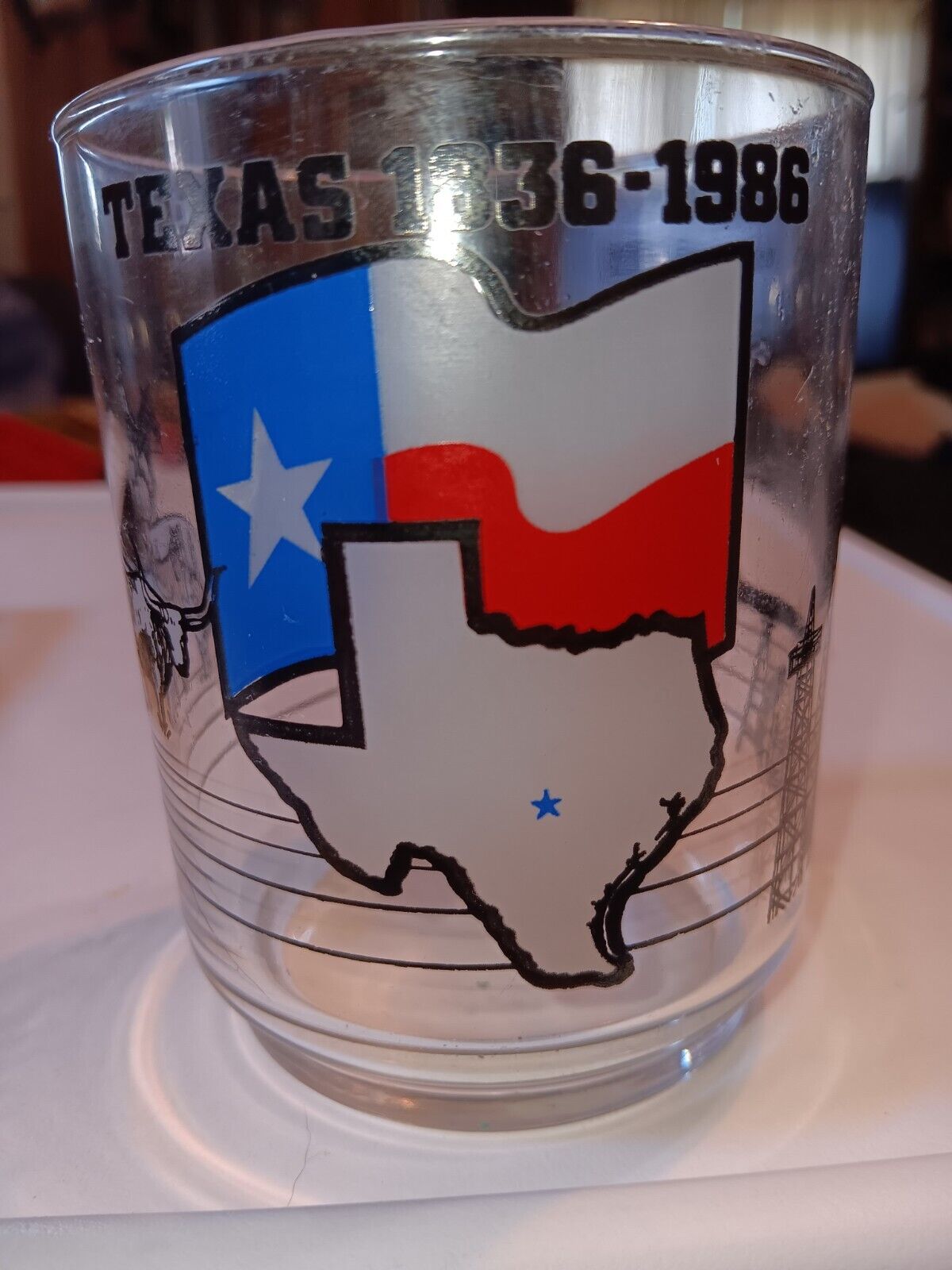 Vintage Texas Sesquicentennial 1836 - 1986 150 Years Highball Glass - Lone Star