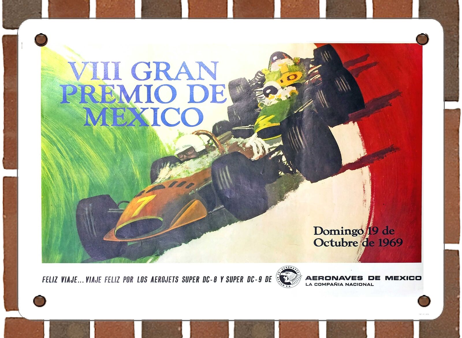 METAL SIGN - 1969 Mexican Grand Prix - 10x14 Inches