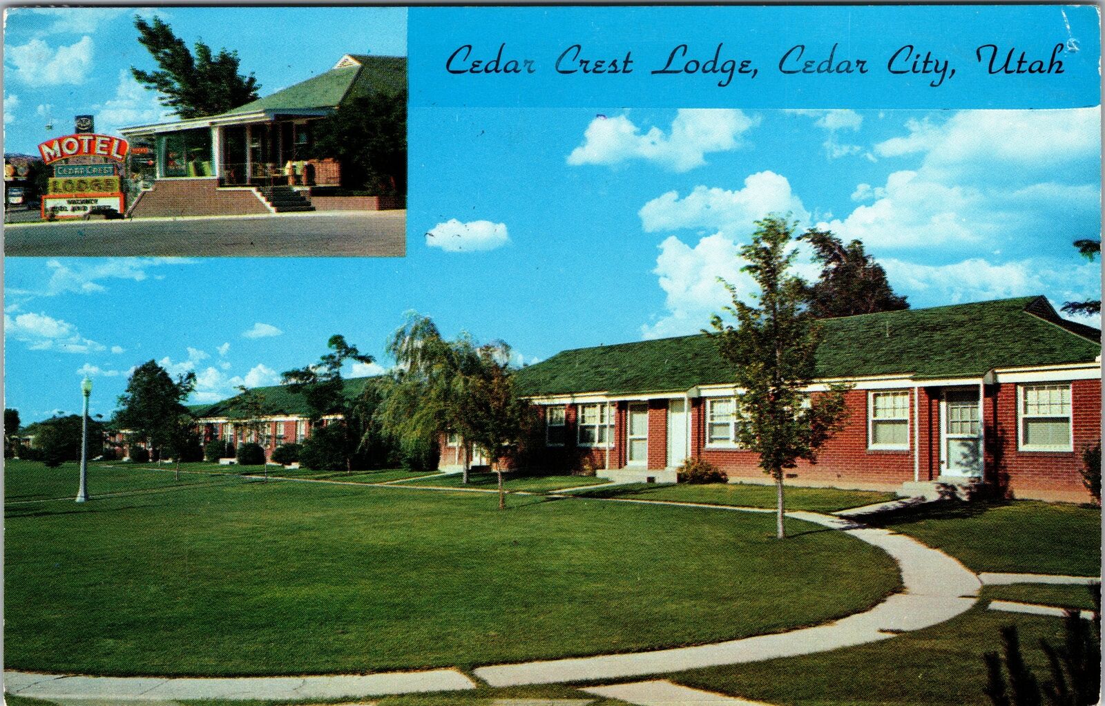 Cedar City UT-Utah, Cedar Crest Lodge, Exterior Vintage Postcard
