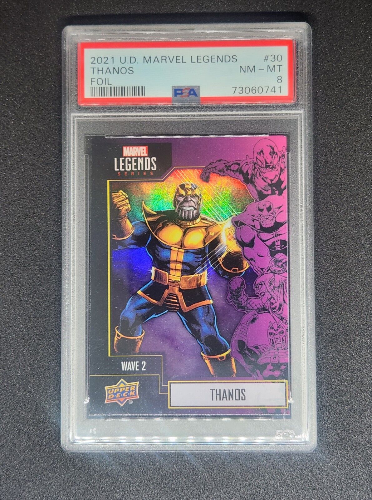 Thanos 2021 Upper Deck Marvel Legends Wave 2 Foil Card #30 SSP Rare Refractor