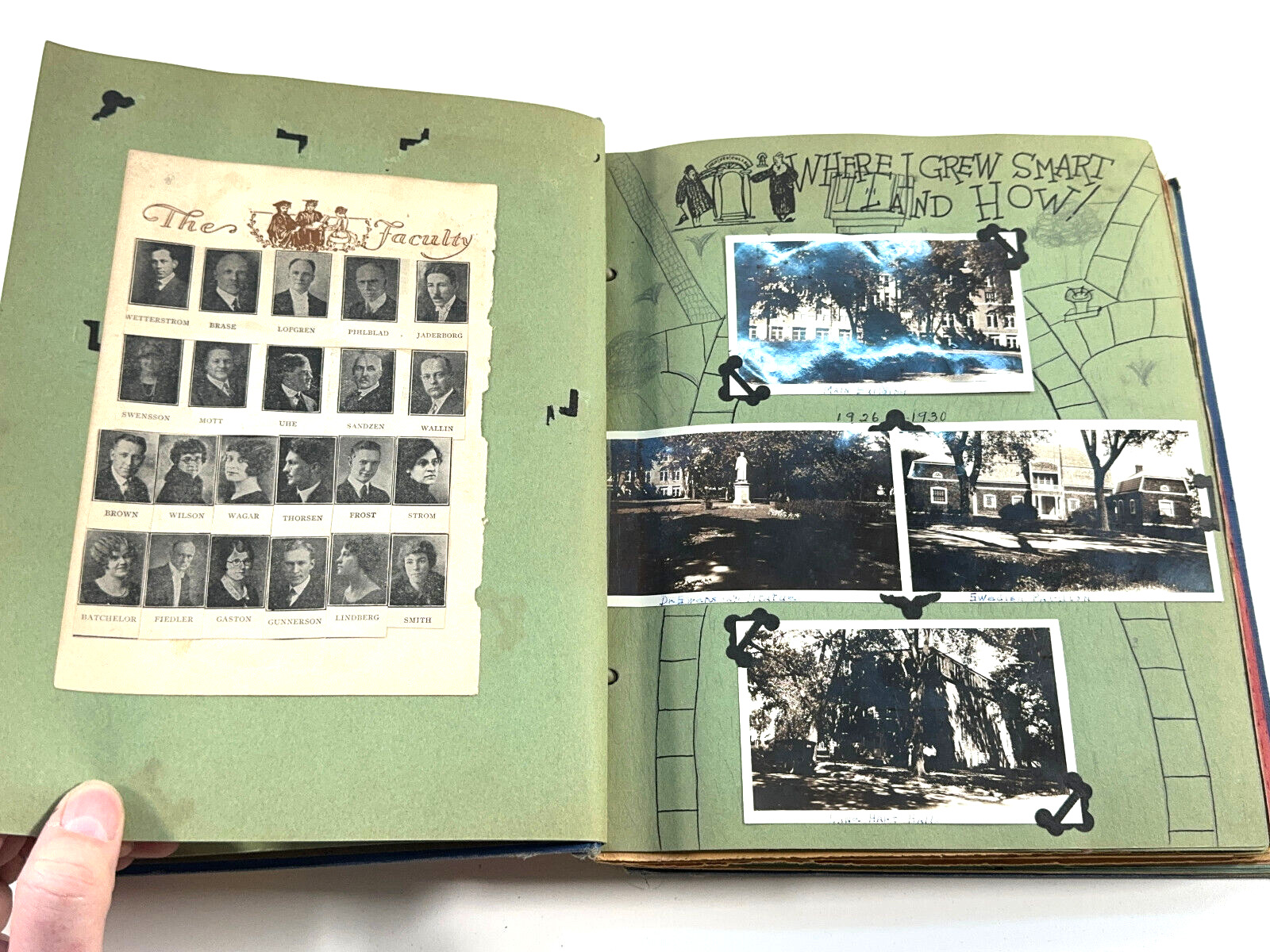 LARGE 1920's Bethany College Photo Album & Scrapbook L@@K lindsborg ks