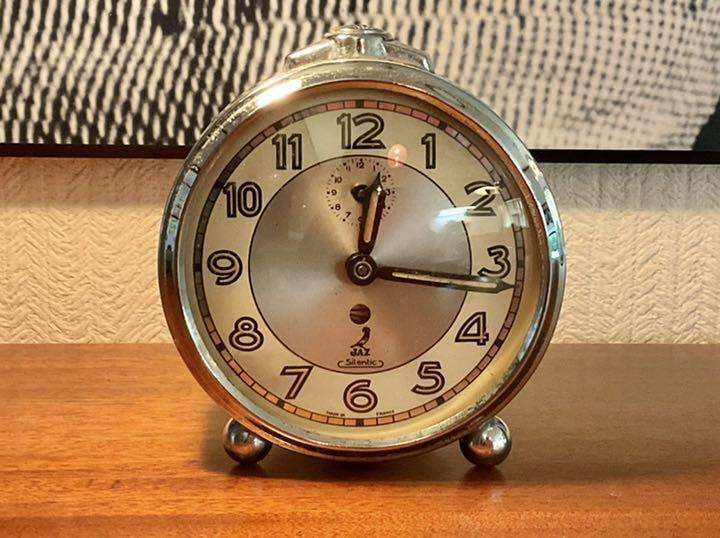 Antique JAZ  Spring-type alarm clock made in France